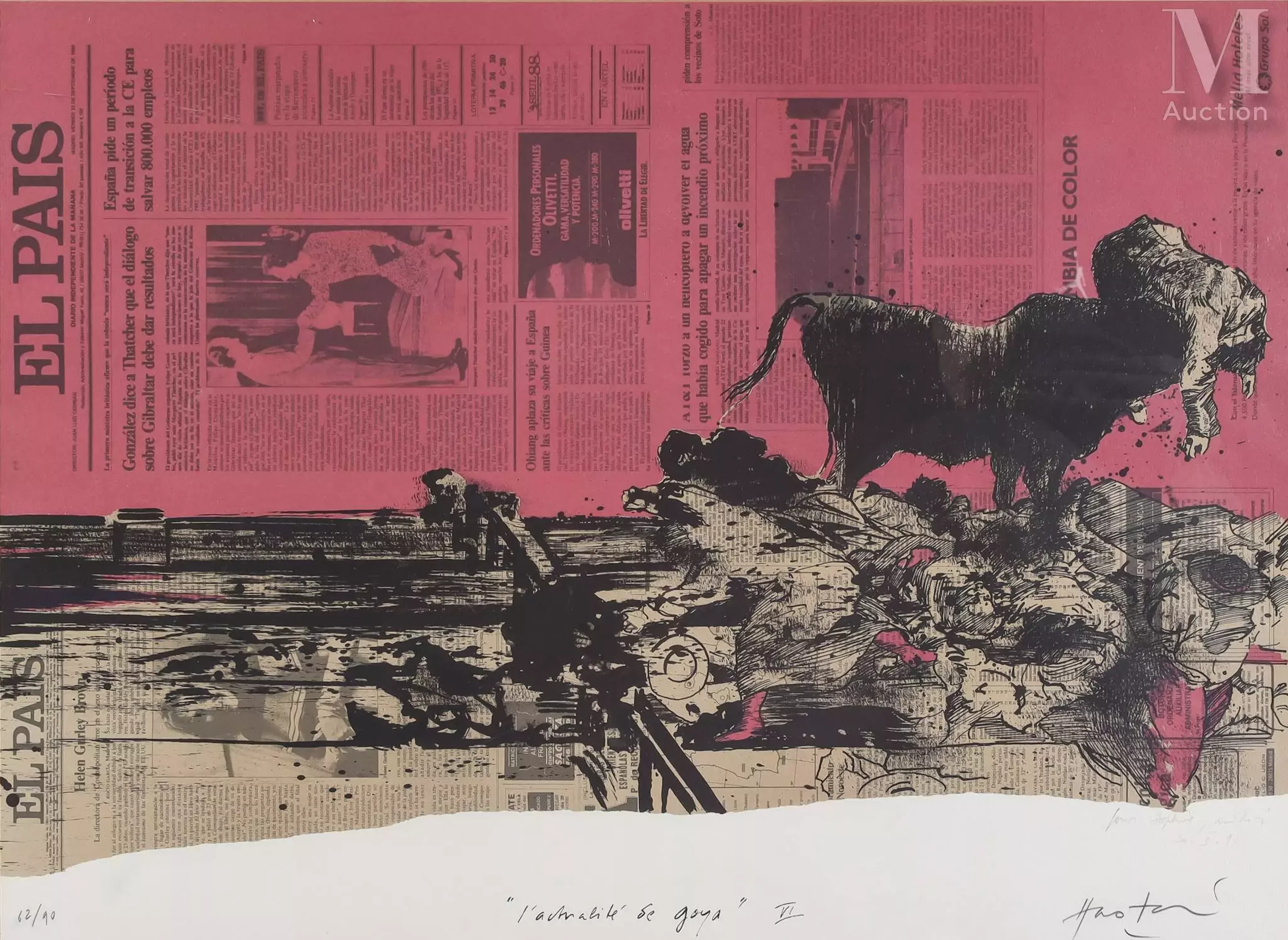 Claude HASTAIRE (1946-2020) L'actualité de Goya VI, 1989