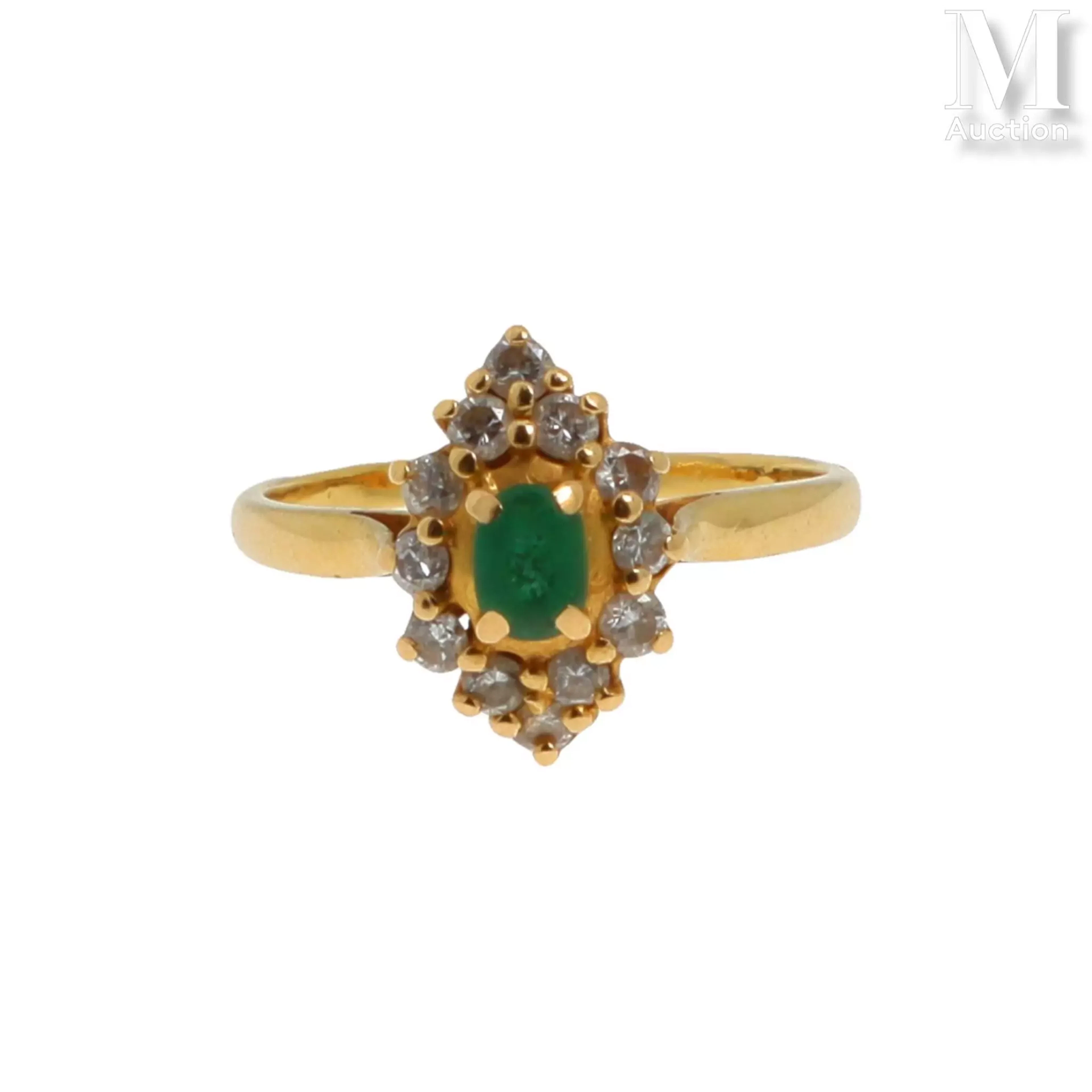 Bague marguerite émeraude