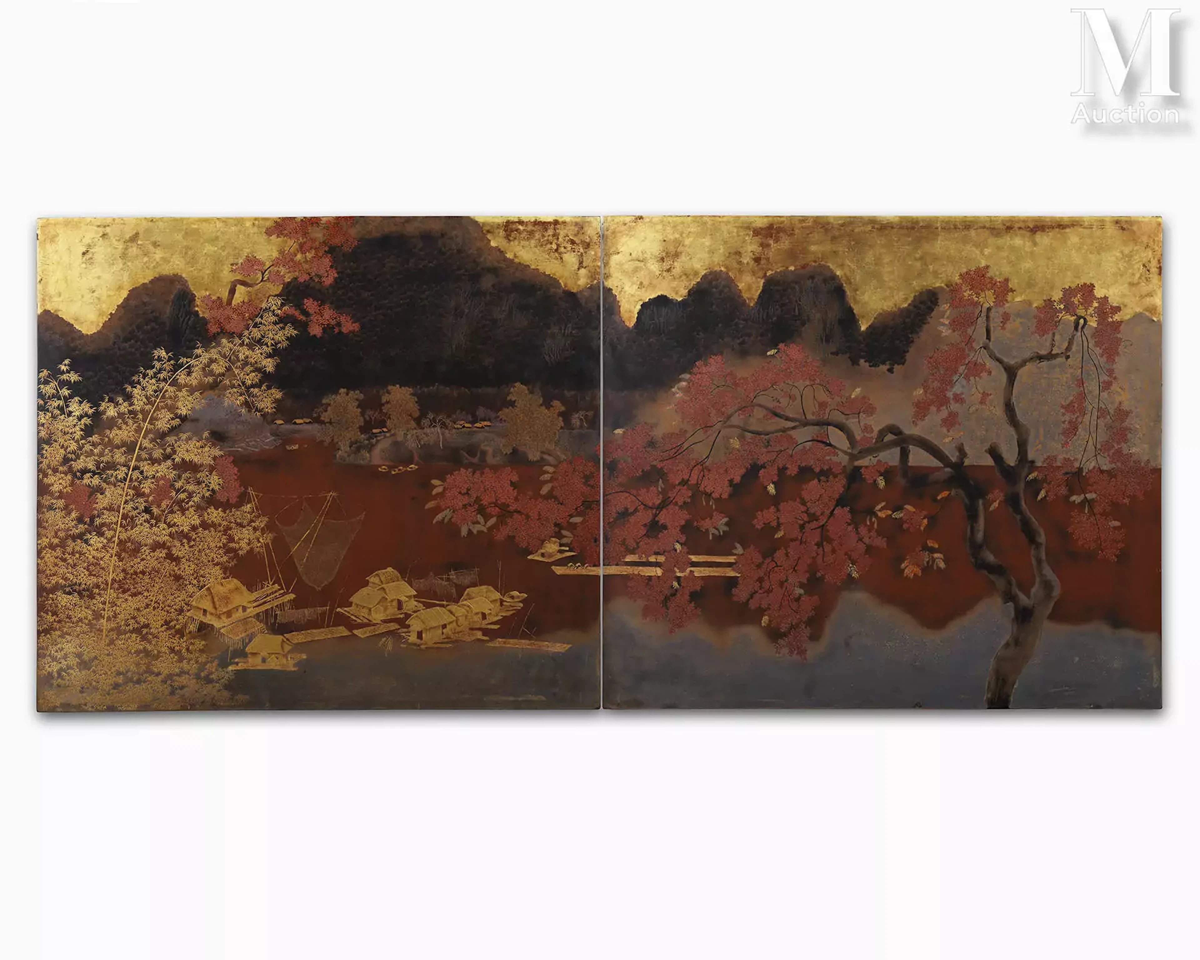 Ⓛ LE QUOC LOC (1918-1987) "Vue de la baie", 1942