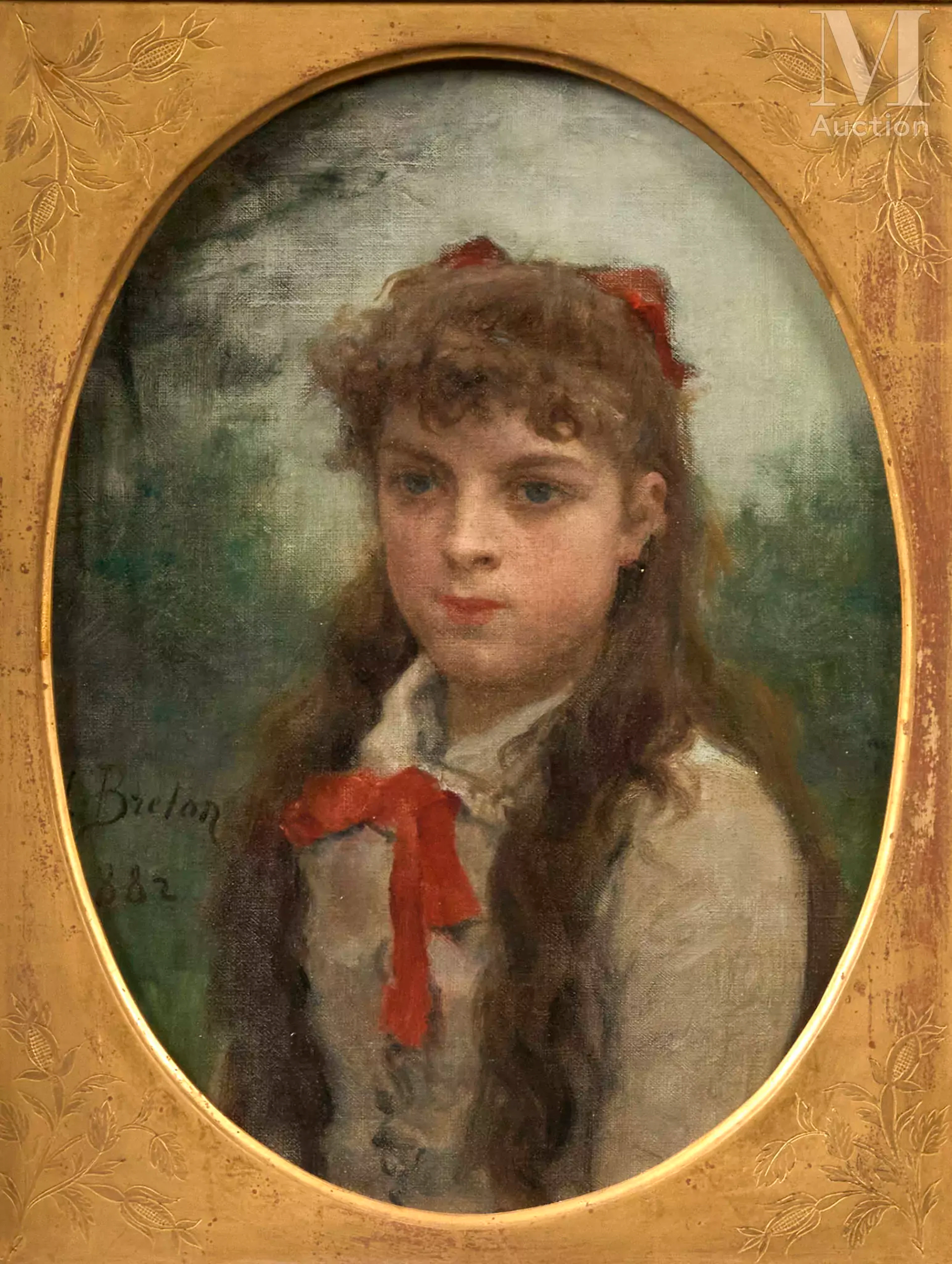 Jules BRETON (1827-1906) Jeune fille, nièce de l'artiste