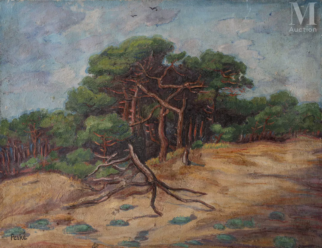 Jean Misceslas PESKE (Golta 1870 - Le Mans 1949) Pins dans la dune