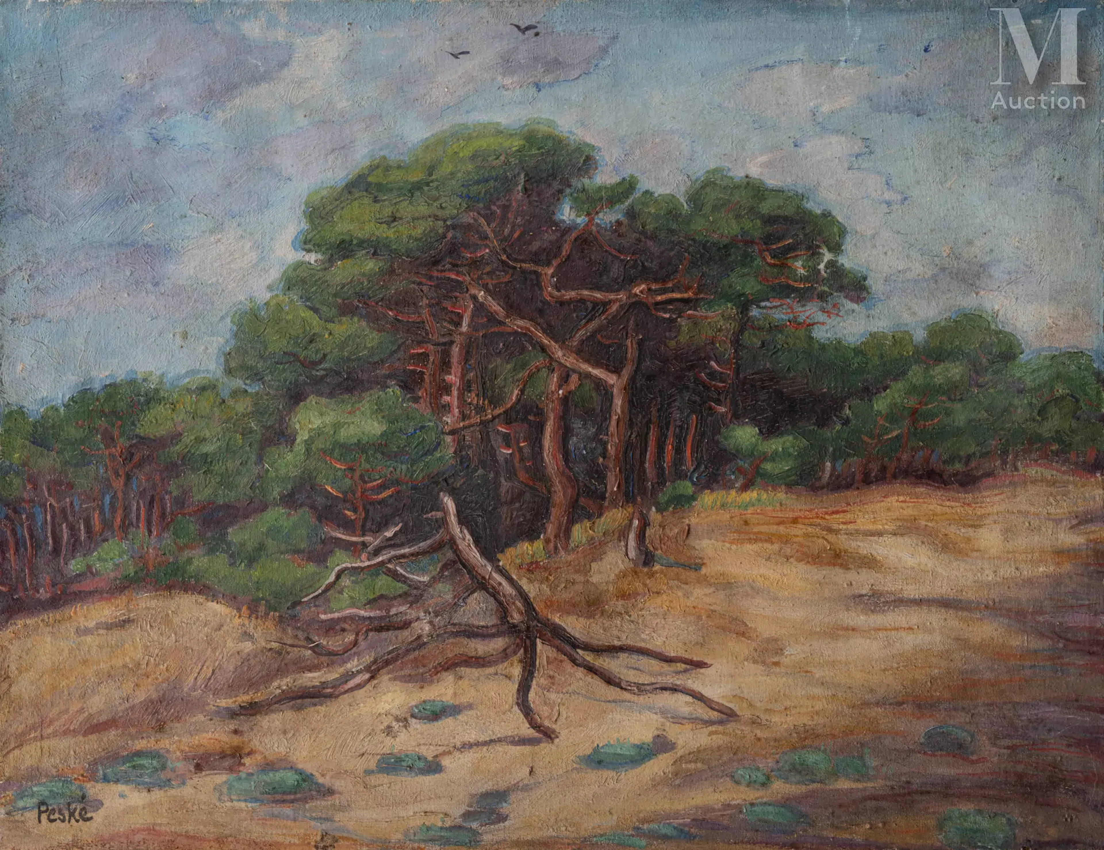 Jean Misceslas PESKE (Golta 1870 - Le Mans 1949) Pins dans la dune
