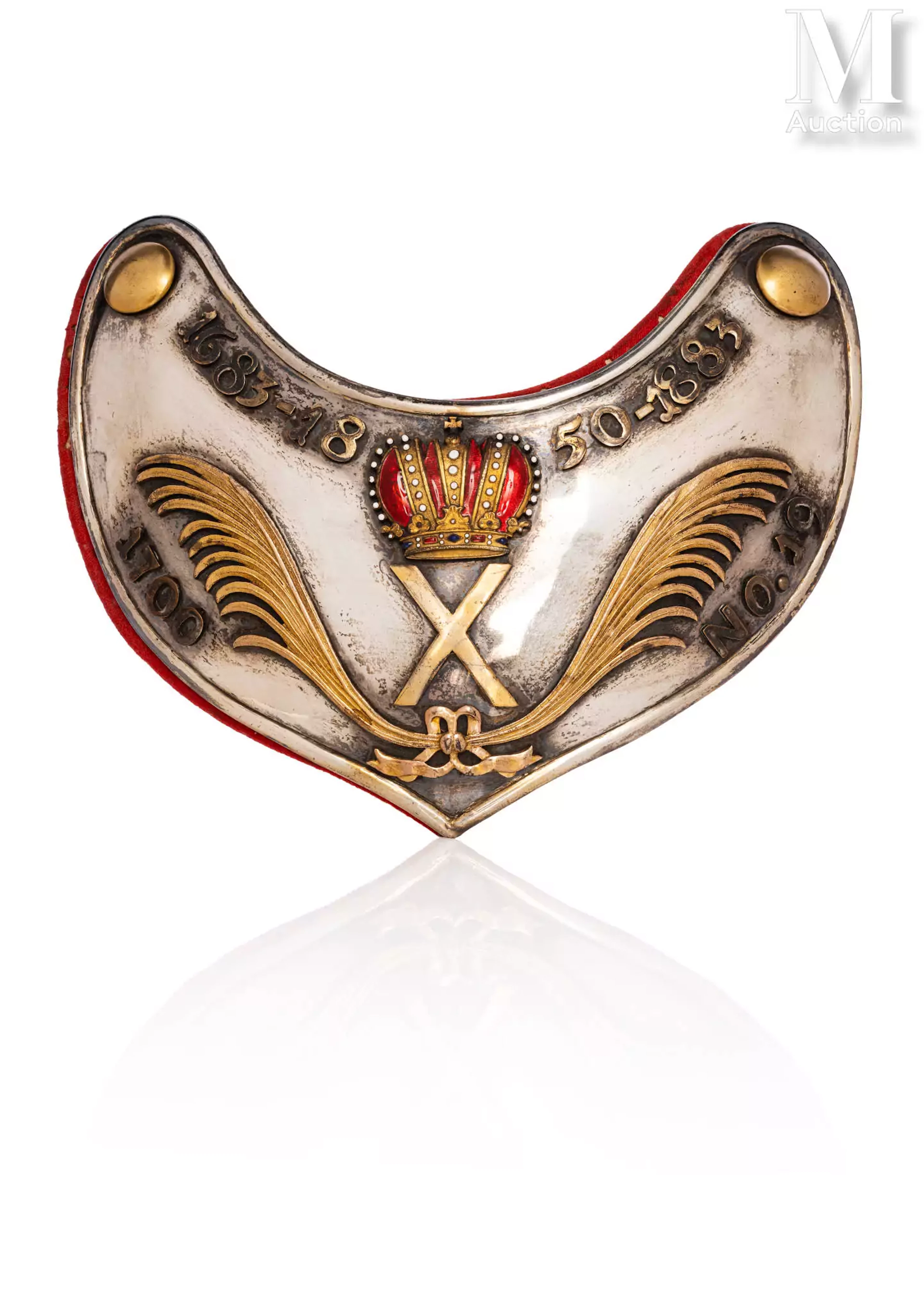 RARE HAUSSE-COL D’OFFICIER DU RÉGIMENT PRÉOBRAJENSKY DE LA GARDE IMPÉRIALE