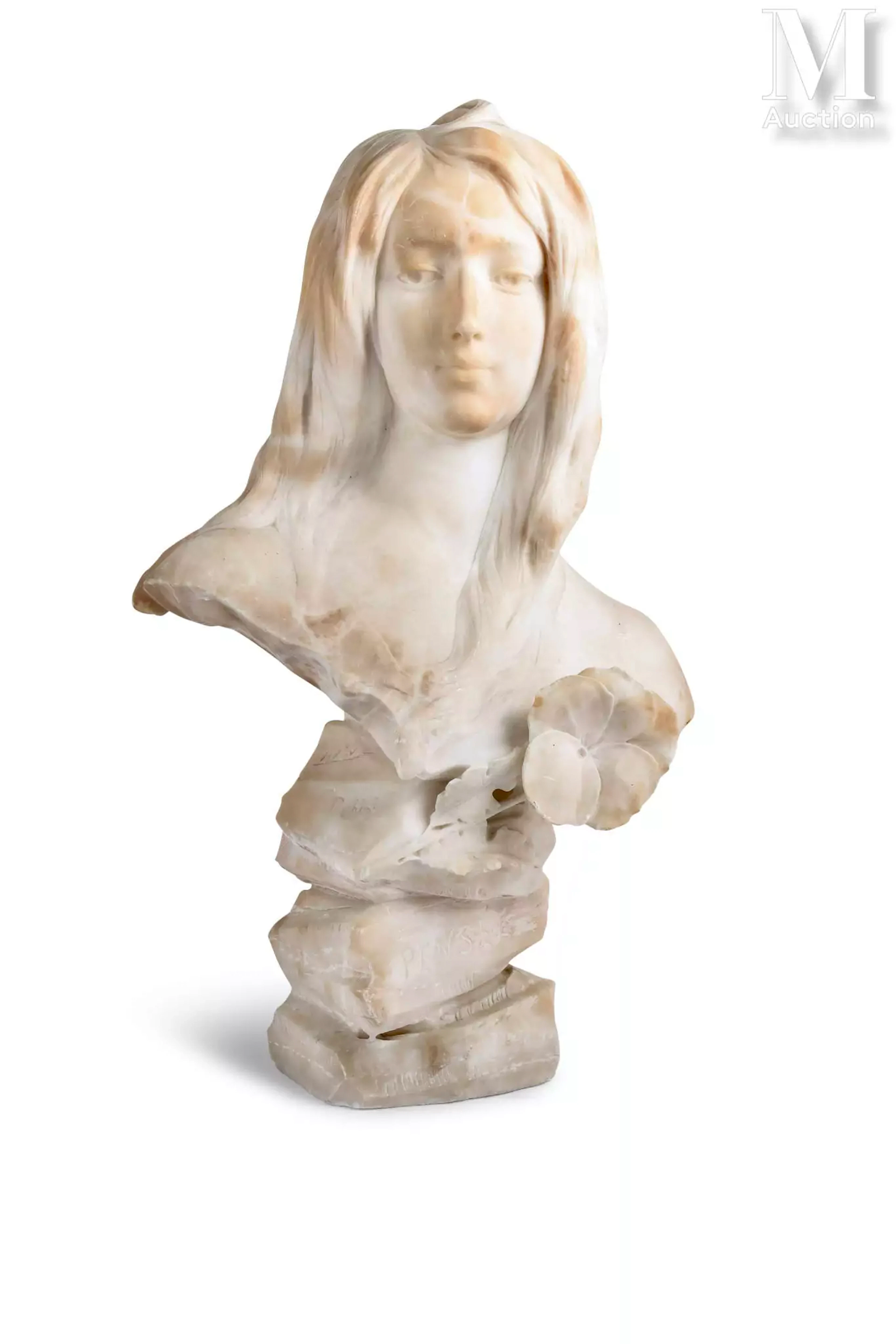 Galileo Pochini (1800-1899) Buste de femme