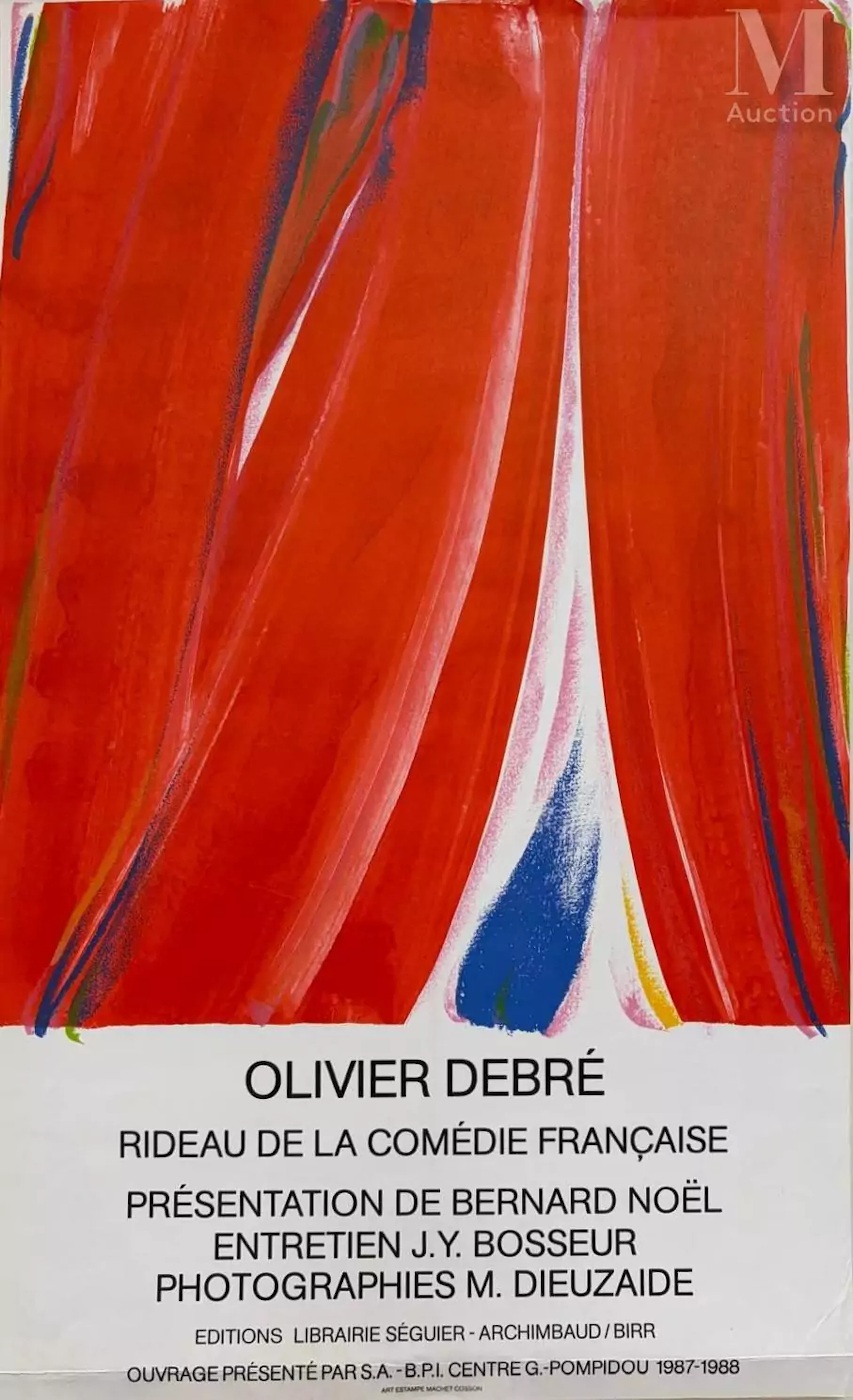 Olivier DEBRÉ (1920-1999) Rideau de la Comédie-Française, 1987