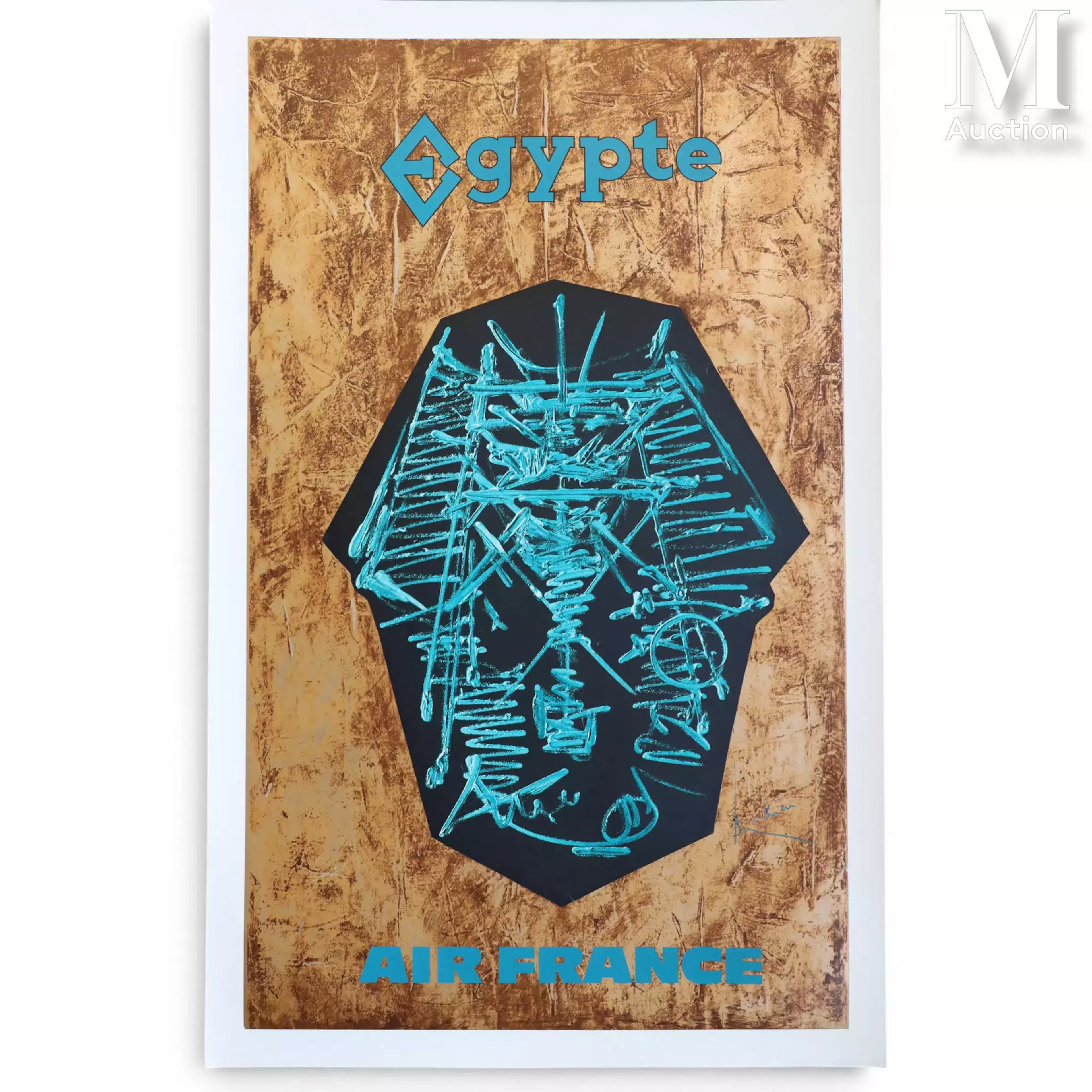 MATHIEU Georges (1921-2012) Affiche en couleur AIR FRANCE "ÉGYPTE"