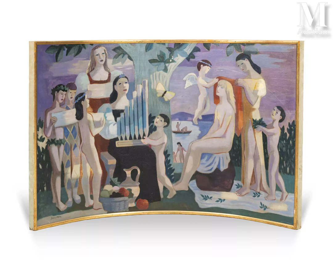 Jean OLIN (1894 - 1972) L'âge d'or, décoration murale