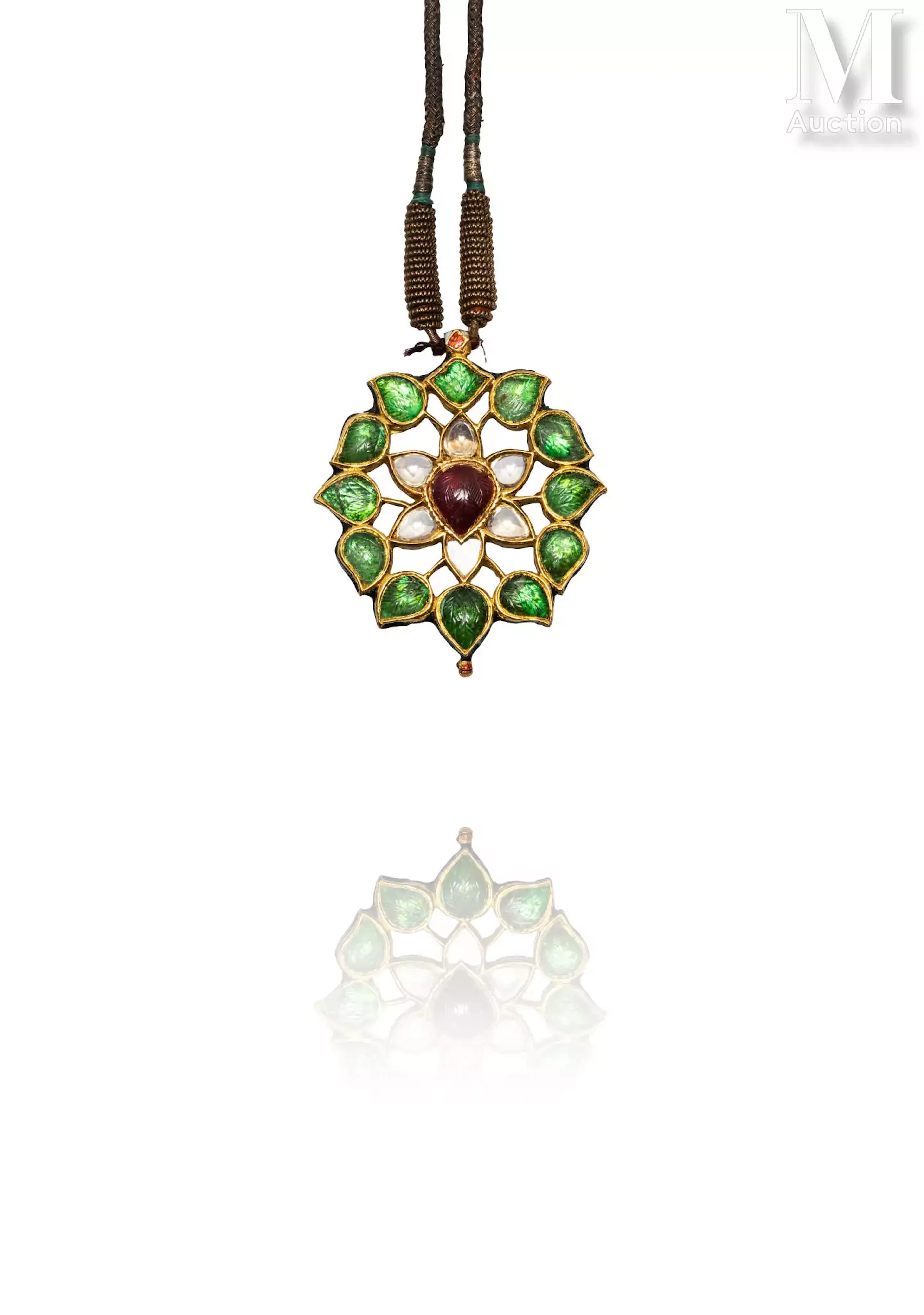 Pendentif lotiforme Mysore ou Jaipur, Inde, XIXe siècle