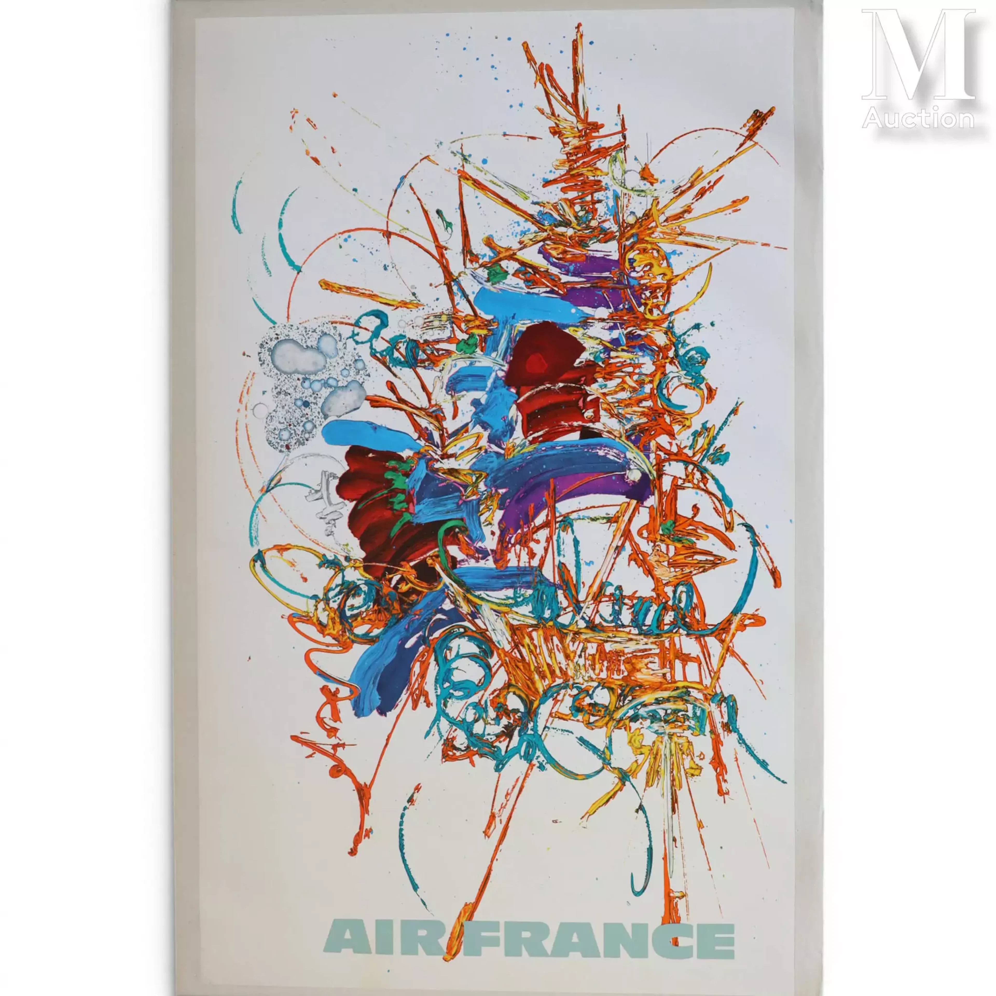 MATHIEU Georges (1921-2012) Affiche en couleur AIR FRANCE "AMÉRIQUE DU SUD"