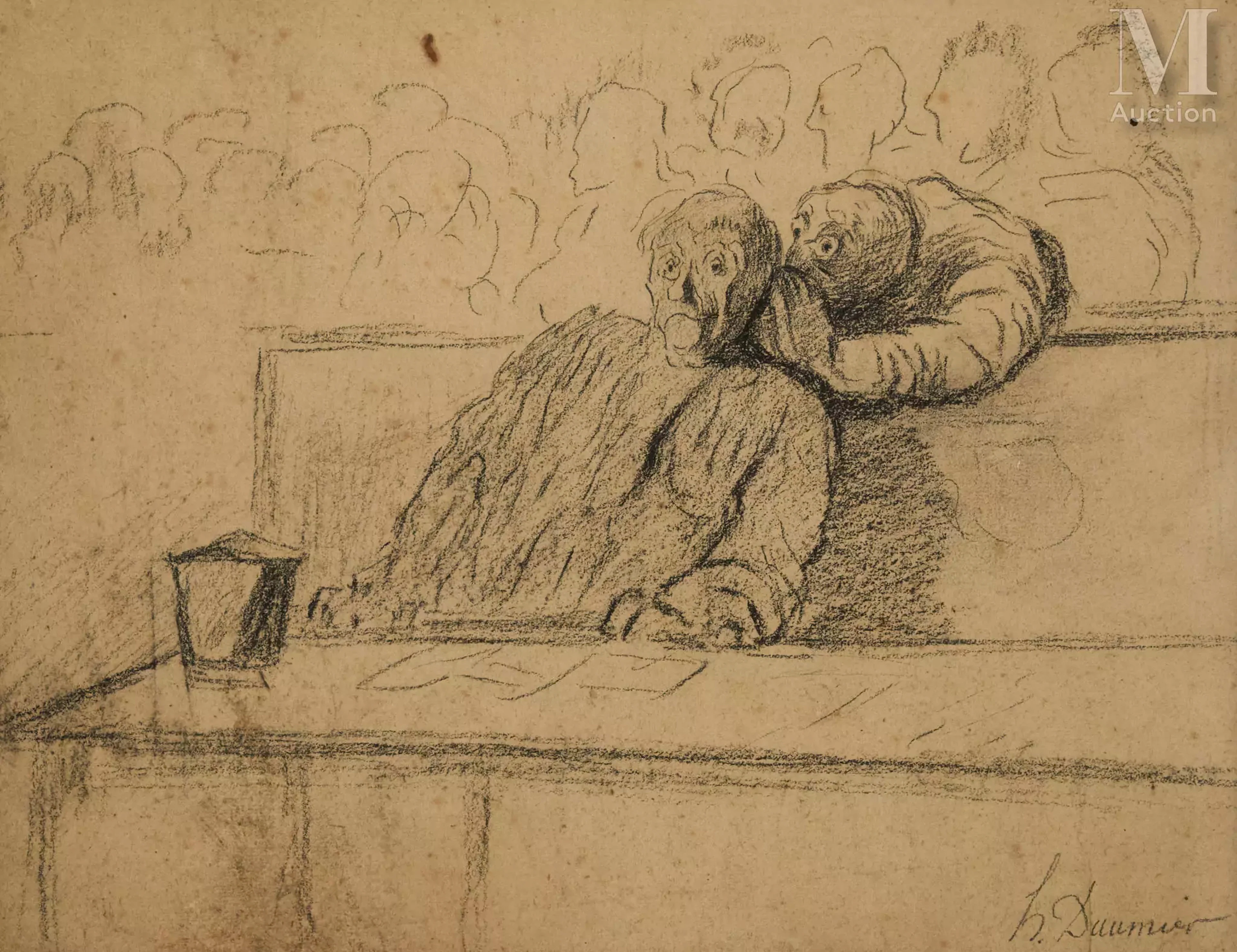 Ecole FRANCAISE de la fin du XIXe d'après Honoré DAUMIER A l'audience