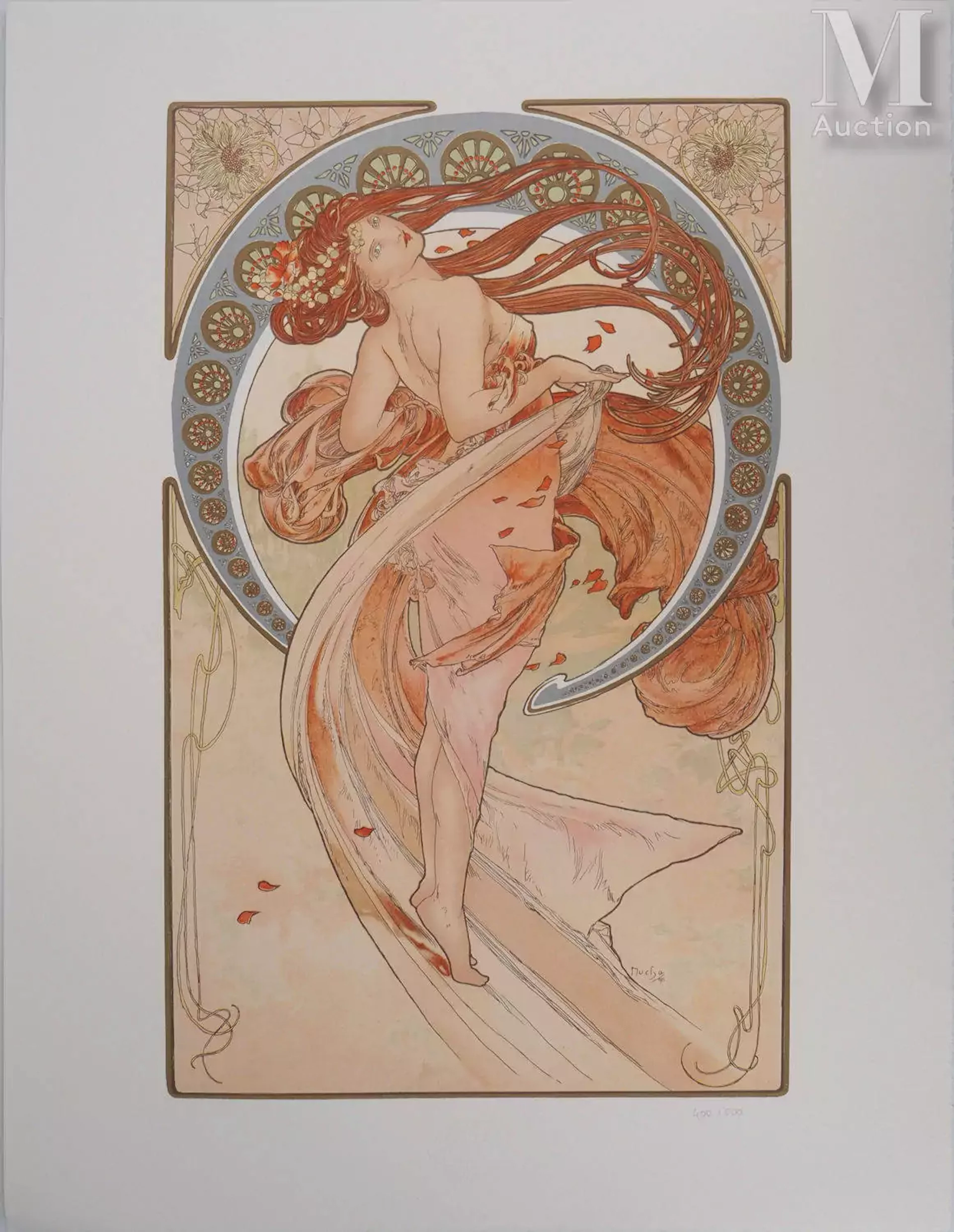 MUCHA Alphonse (1860-1939) Lithographie en 16 couleurs Les Arts, la danse