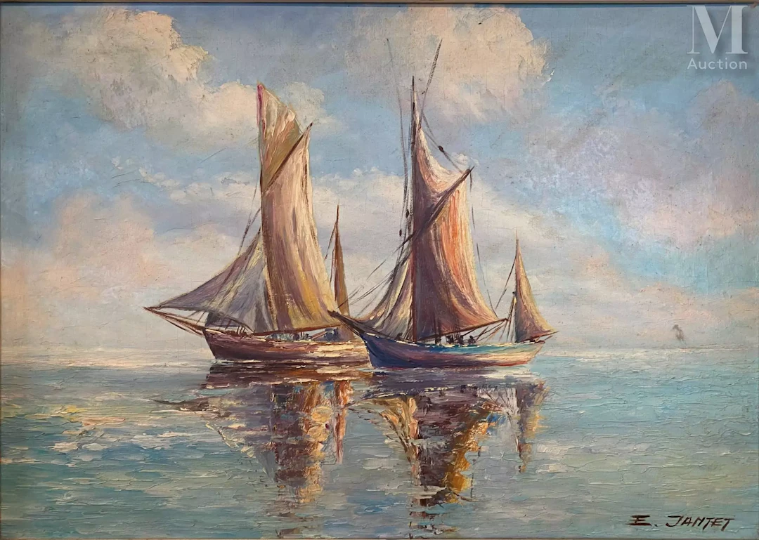 E. JANTET (Actif au XX ème siècle) Les voiliers