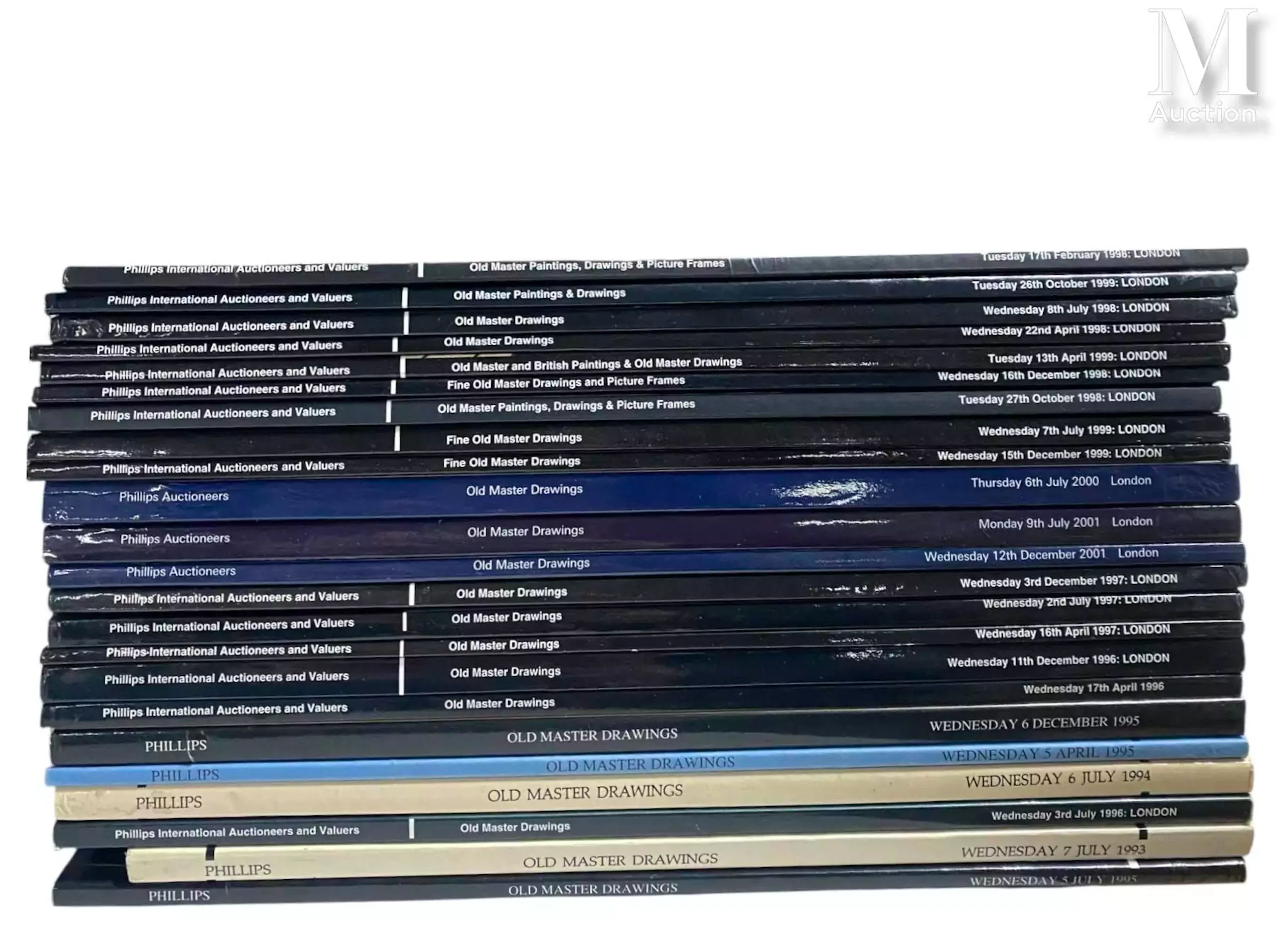 Lot de vingt-trois catalogues de vente aux enchères PHILIPS.
