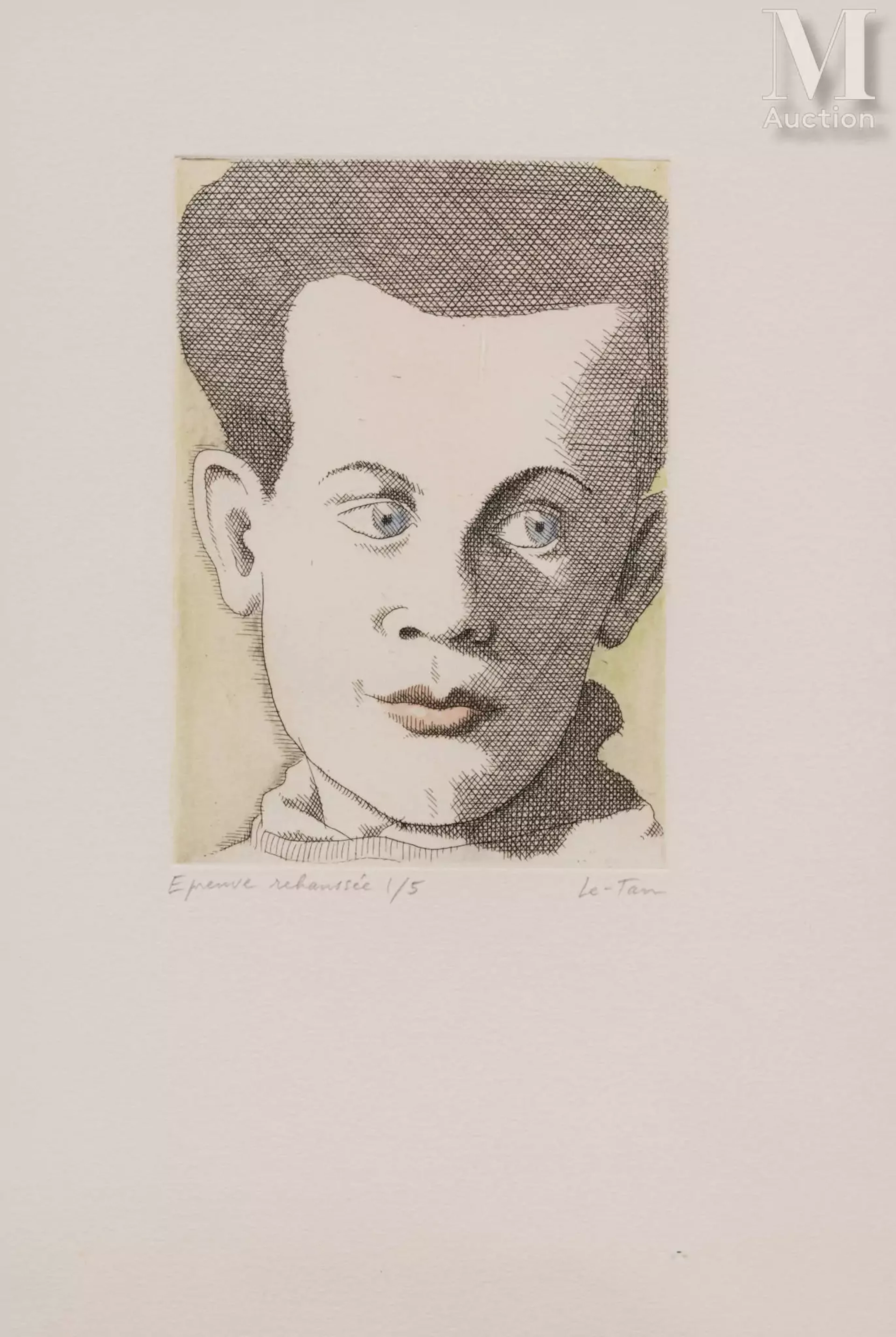 Ⓟ Pierre LE-TAN (1950-2019) "Portrait d'homme"