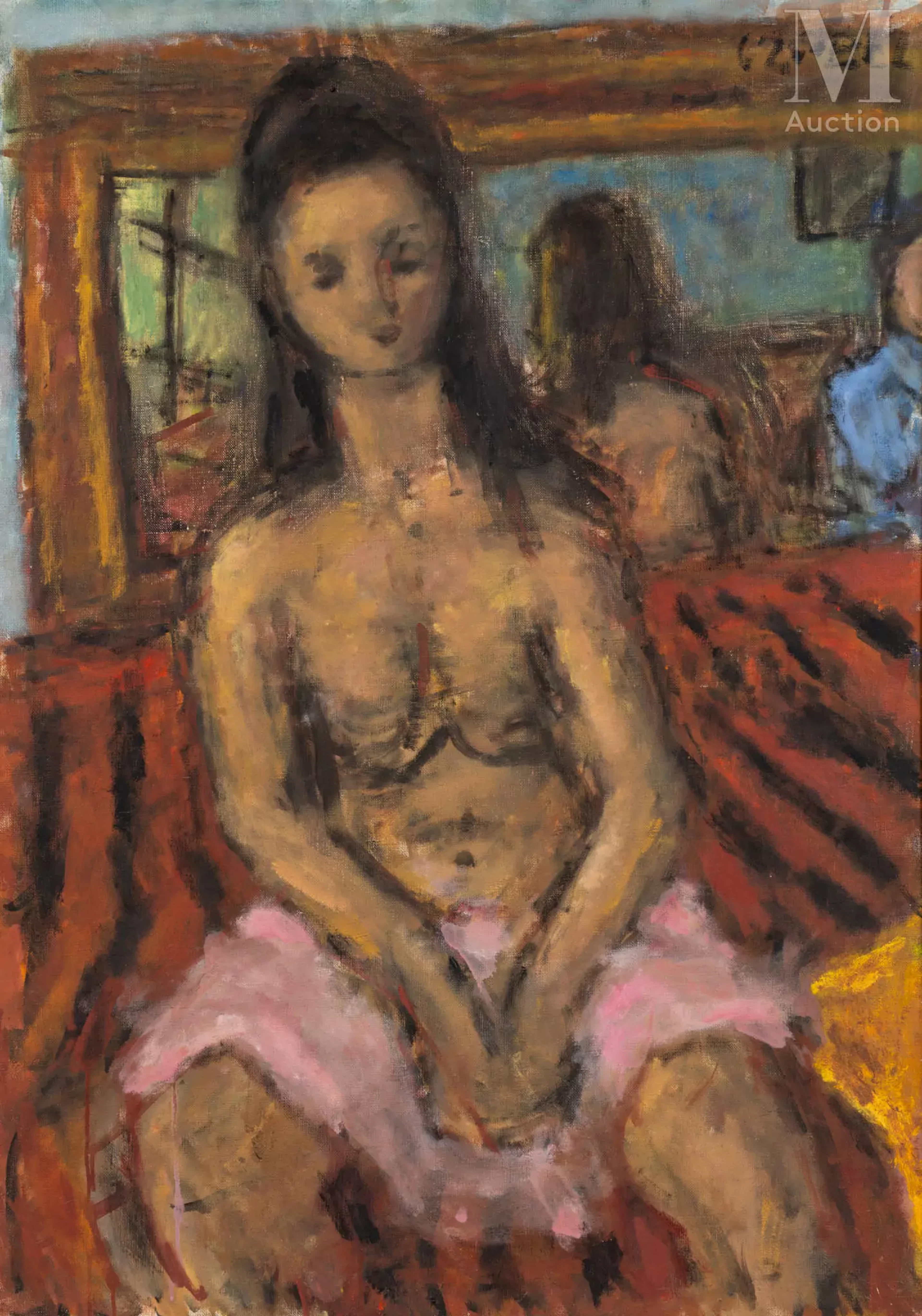 Béla CZÓBEL (Budapest 1883 - 1976) Nu et son reflet dans le miroir