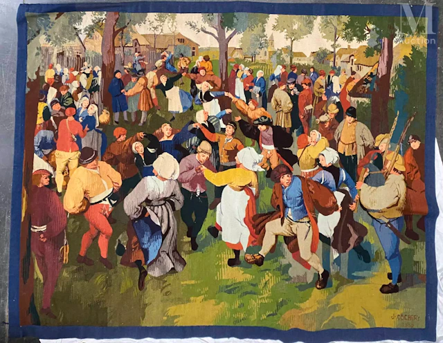 D'après Pieter BUEGEL, Jules Cochery Danse de la mariée en plein air