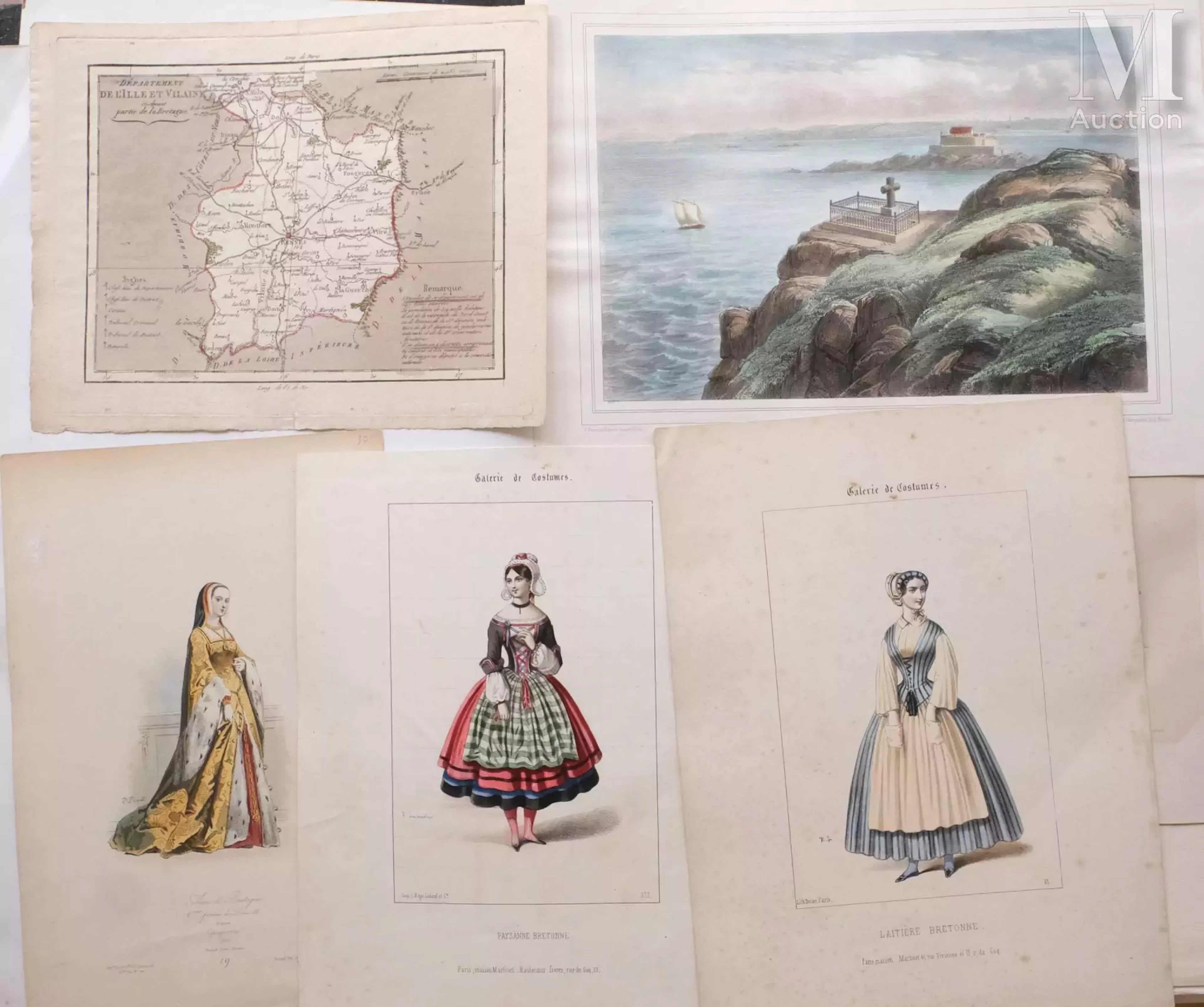 BRETAGNE : Ensemble de vingt-sept estampes