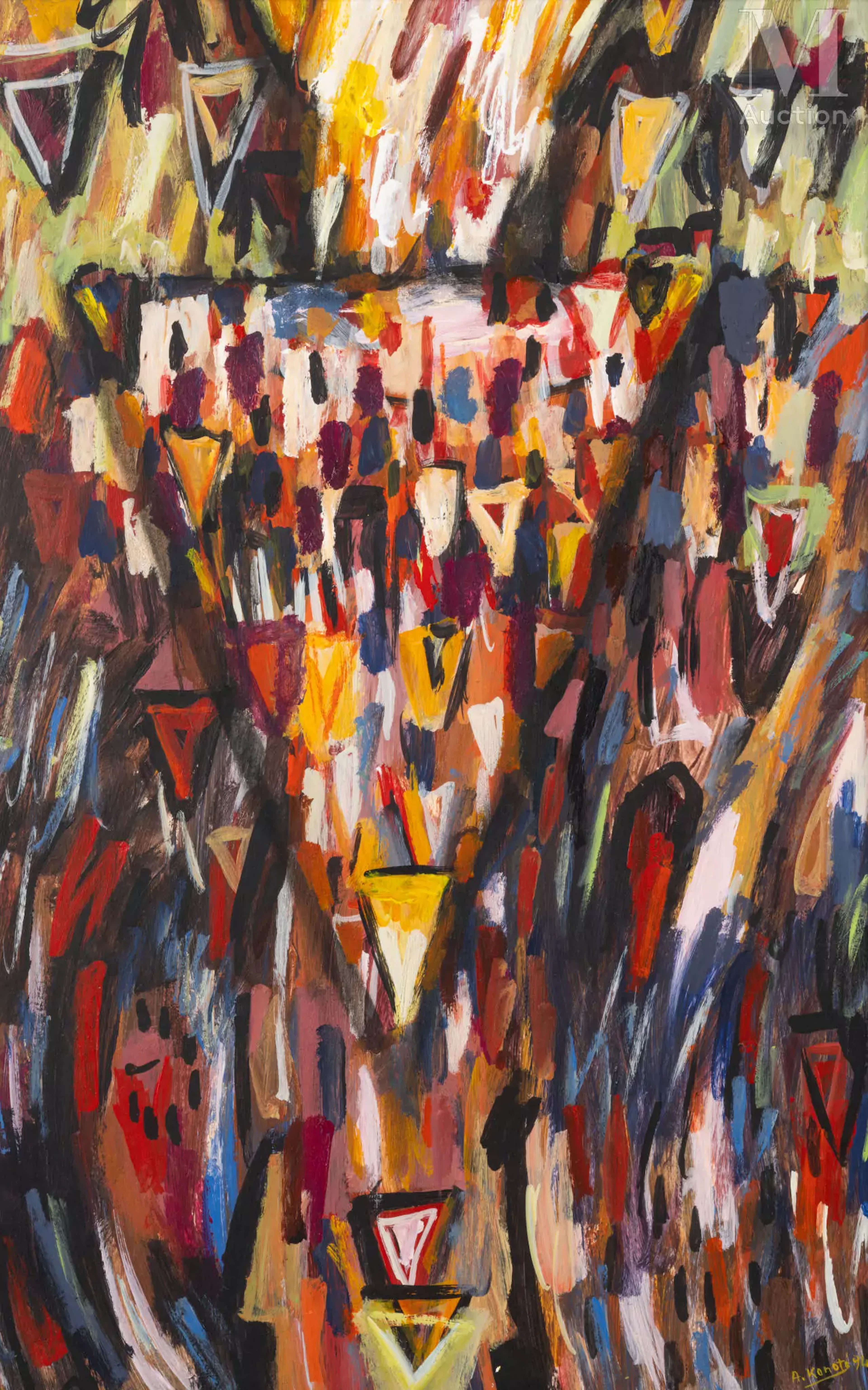 Abdoulaye KONATÉ (Mali, Diré né en 1953) Formes et couleurs de gris
