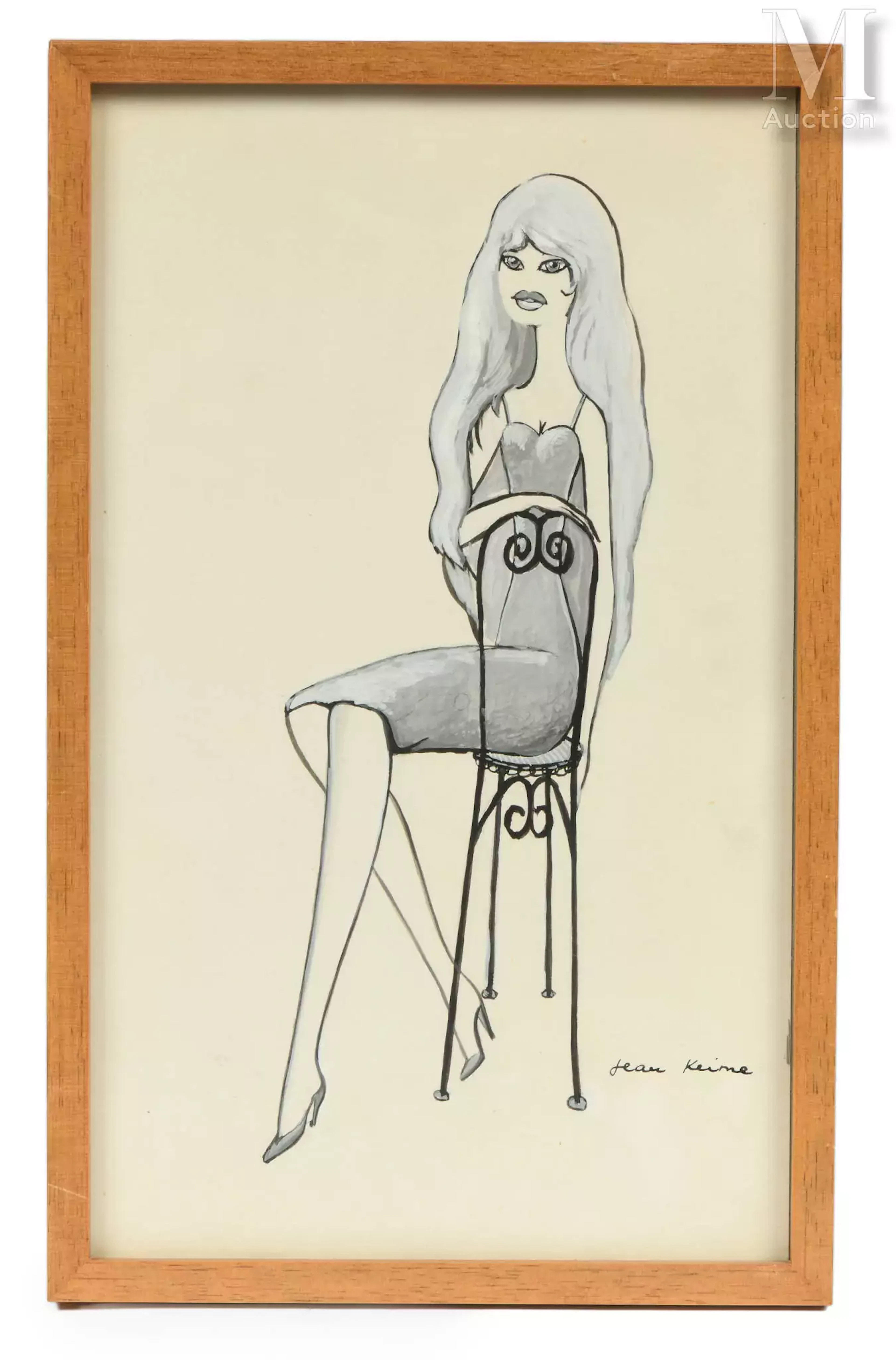 Jean KEIME (1932) Brigitte Bardot assise sur une chaise