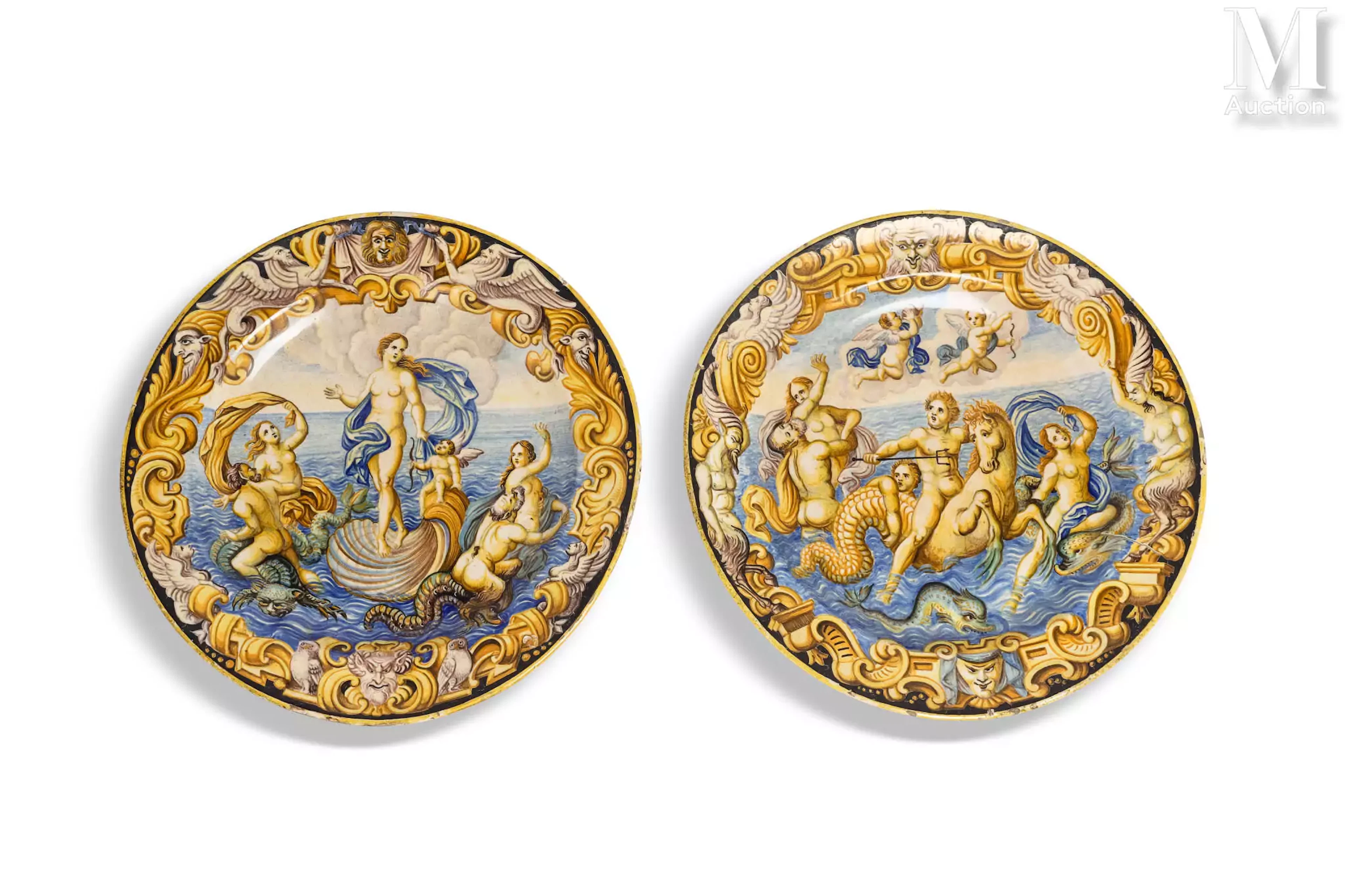 *Paire de plats, ITALIE, XIXe siècle