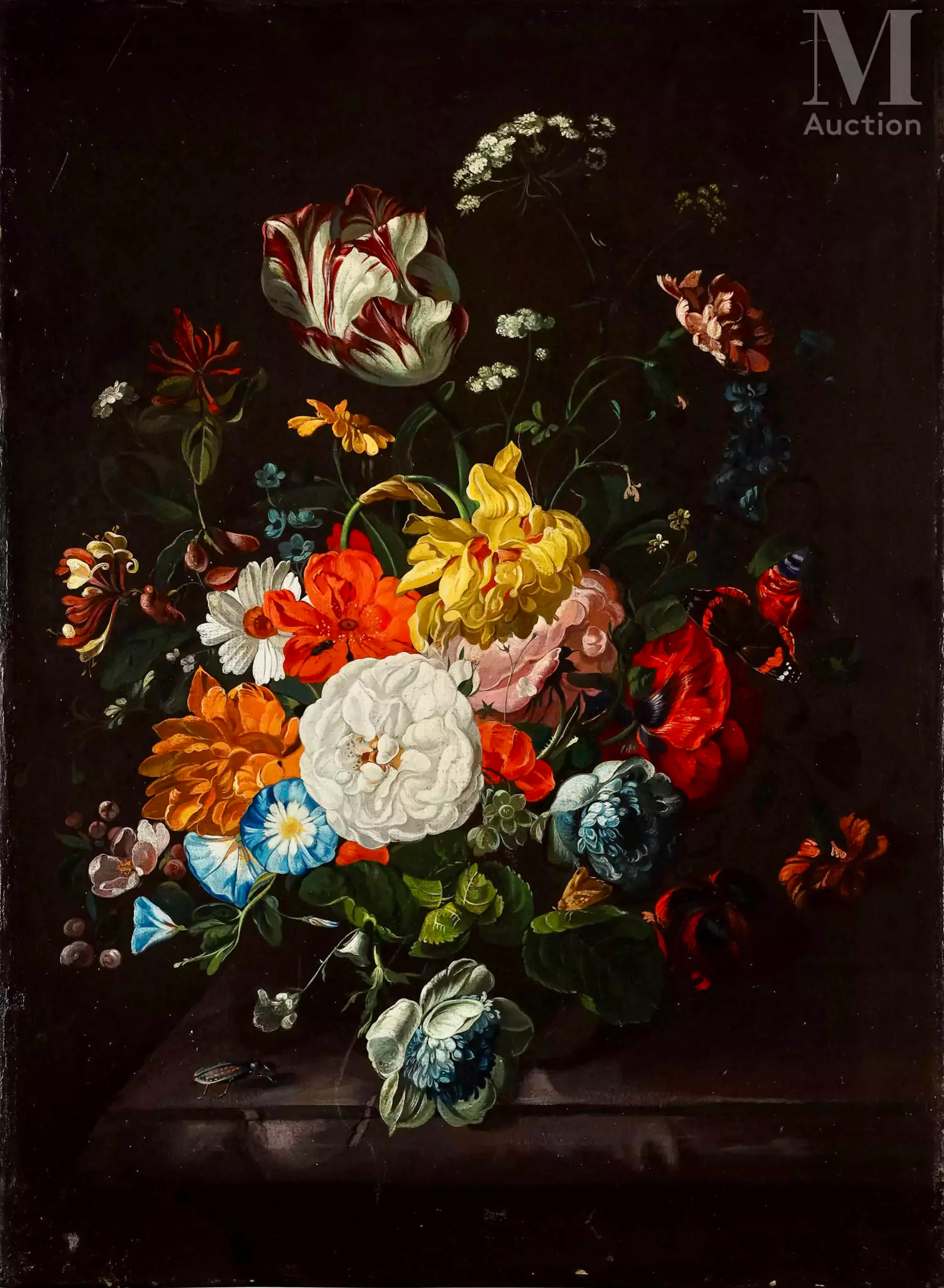Ecole HOLLANDAISE vers 1900, dans le goût de Rachel RUYSCH Bouquet