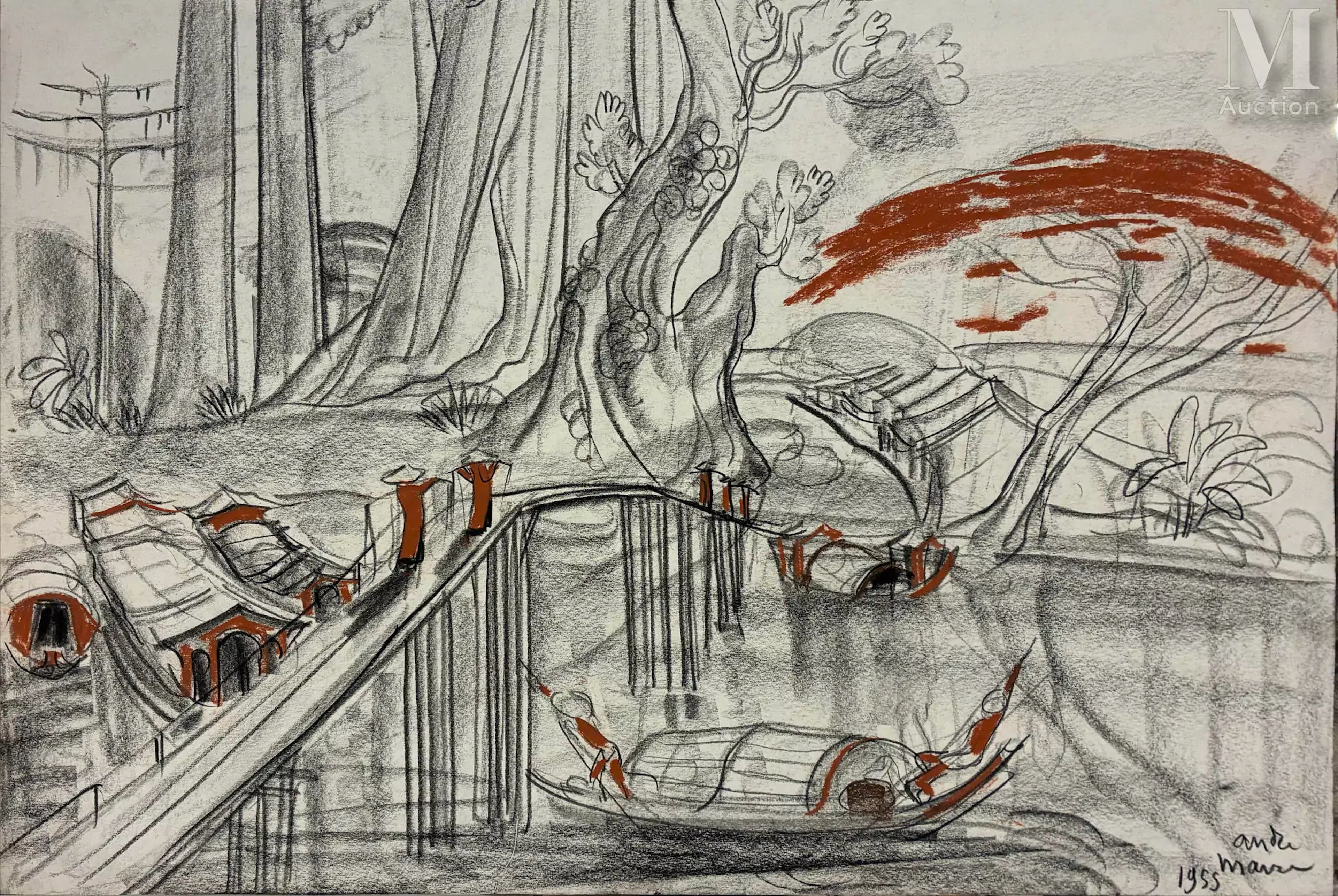 ANDRE MAIRE (1898-1985) "La traversée", 1955