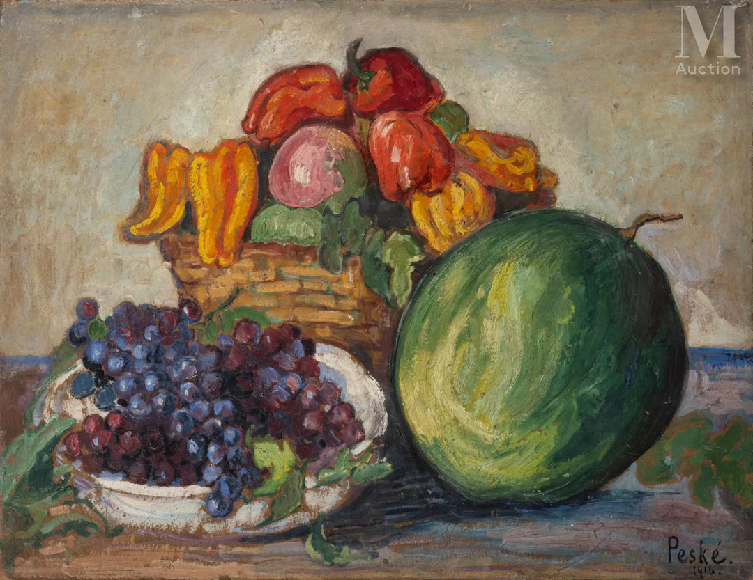 Jean Misceslas PESKE (Golta 1870 - Le Mans 1949) Composition à la pastèque