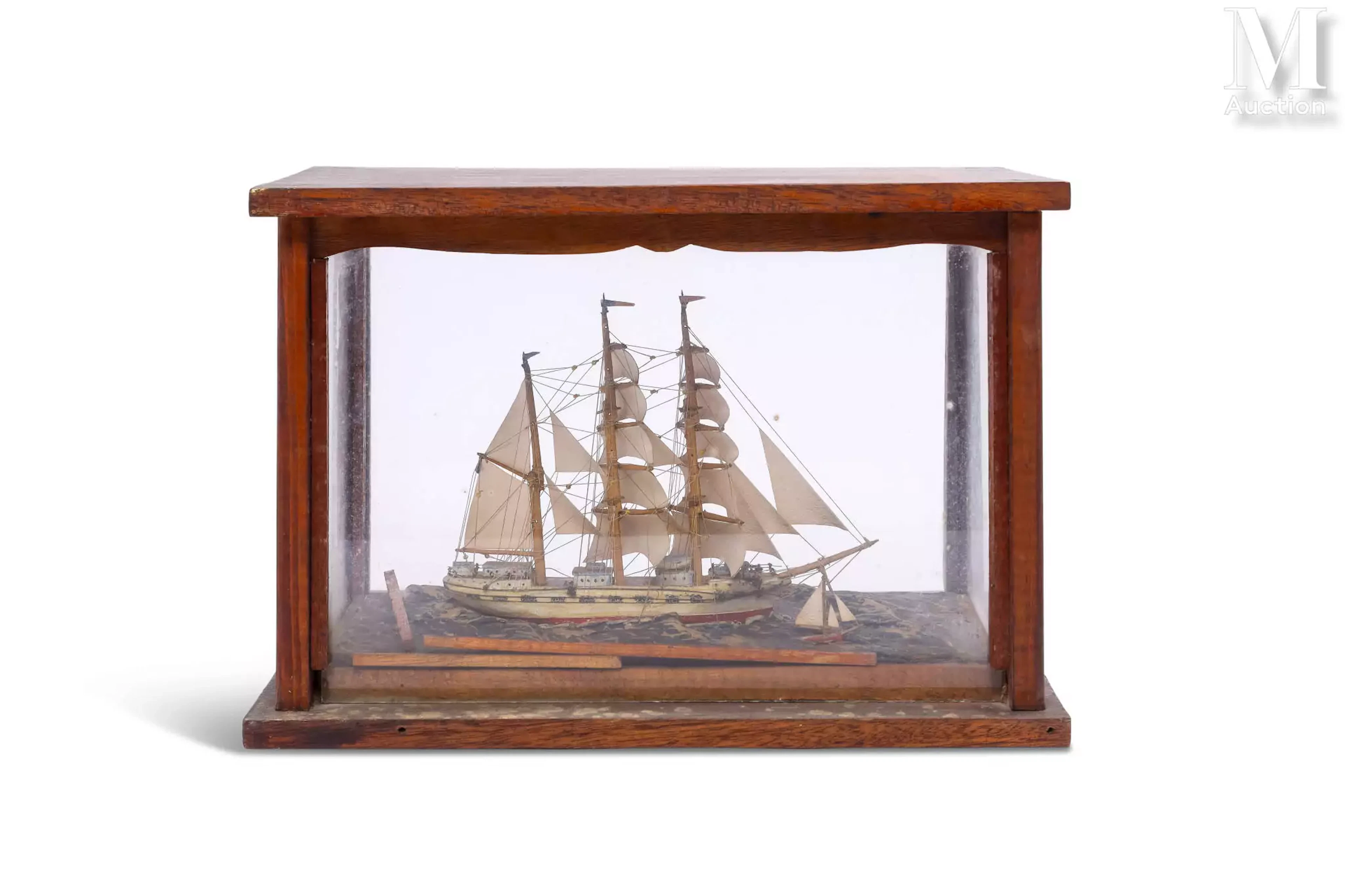 Diorama d’un trois mâts barque français Début XXeme