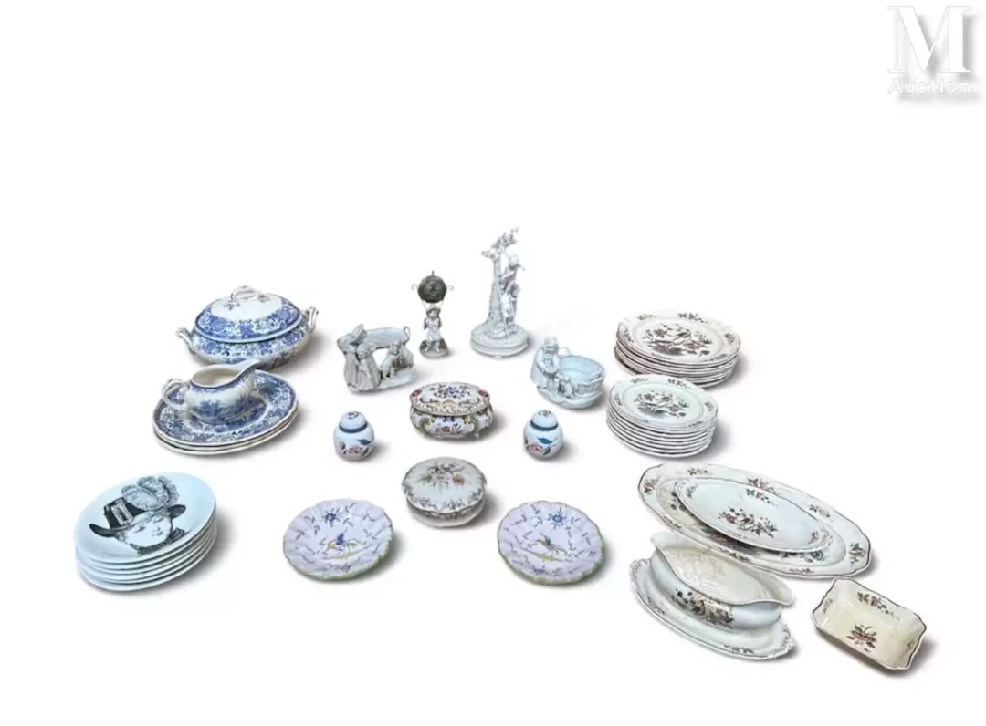 MANNETTE à thématique céramique et porcelaine comprenant: