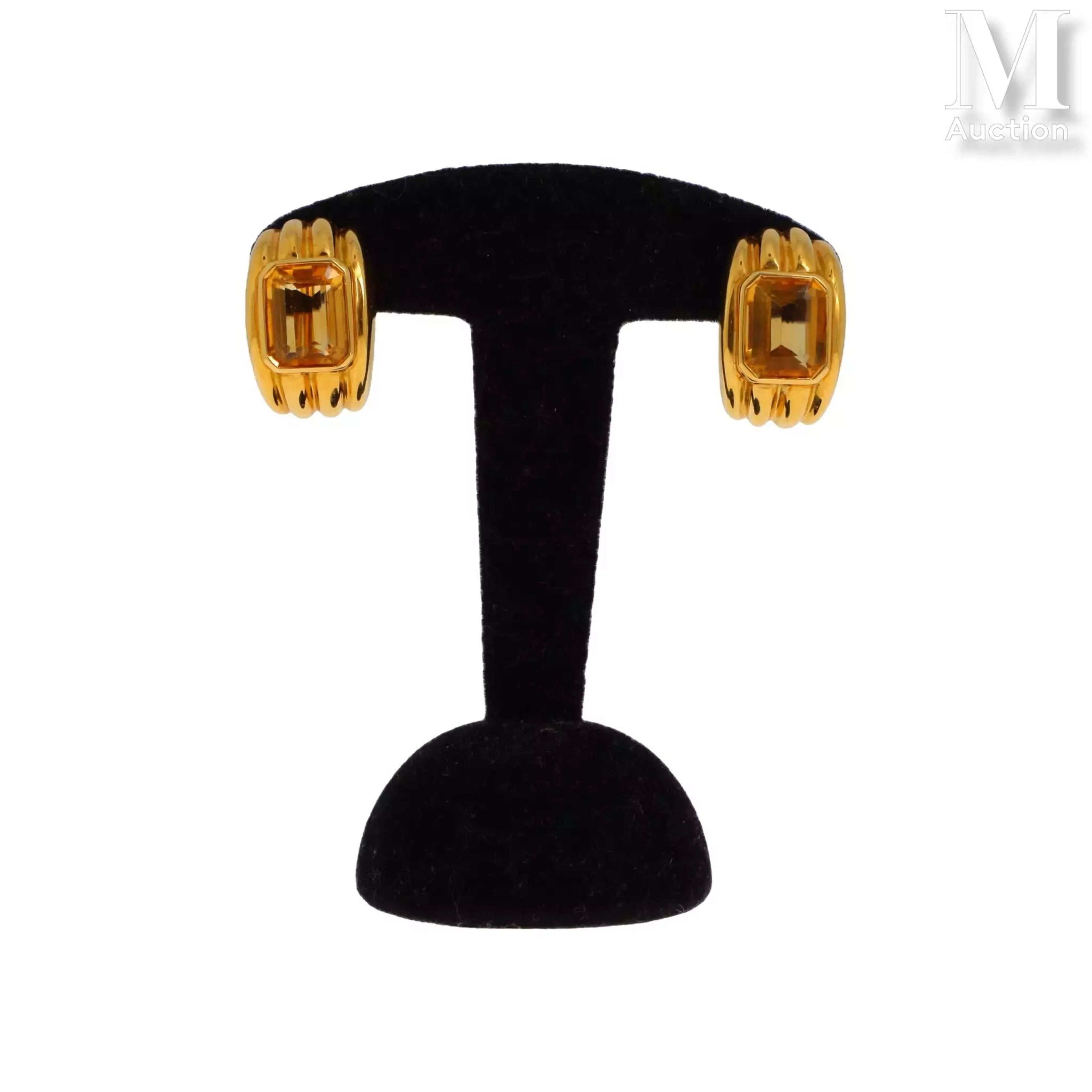 Clips d'oreilles citrines