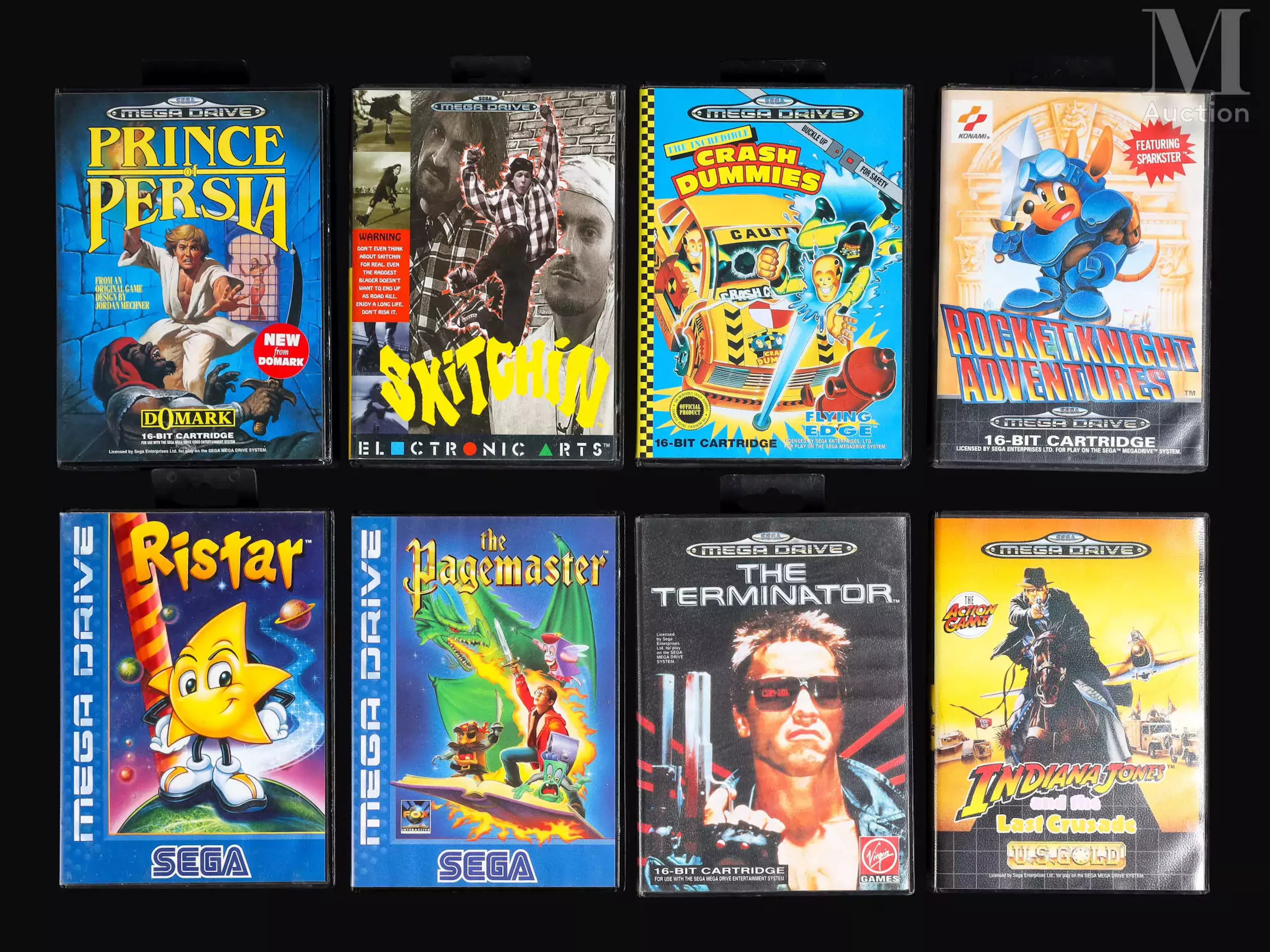 SEGA MEGADRIVE PAL Ensemble de huit jeux complets :