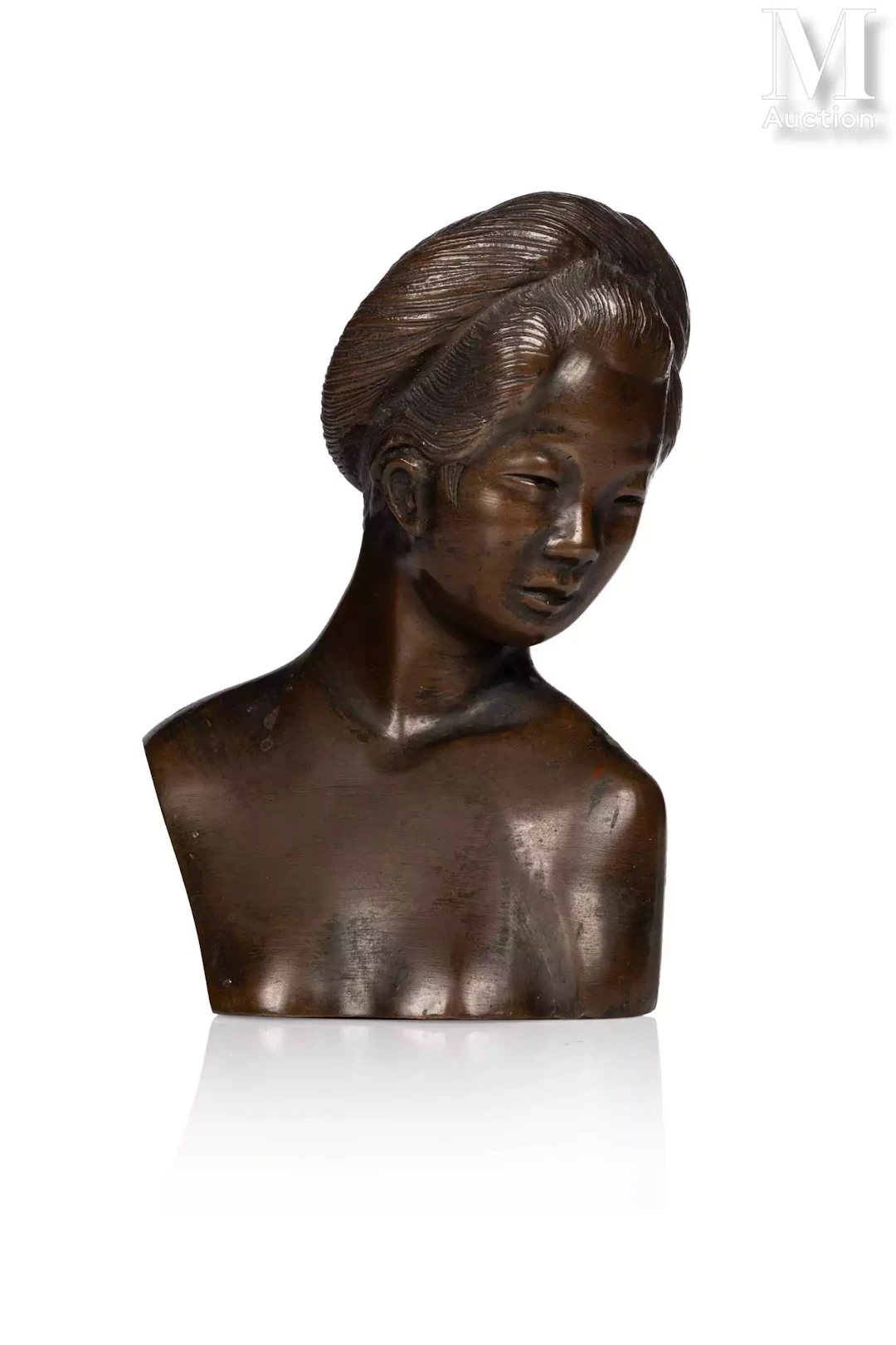 VIETNAM, XXe siècle Buste en bronze