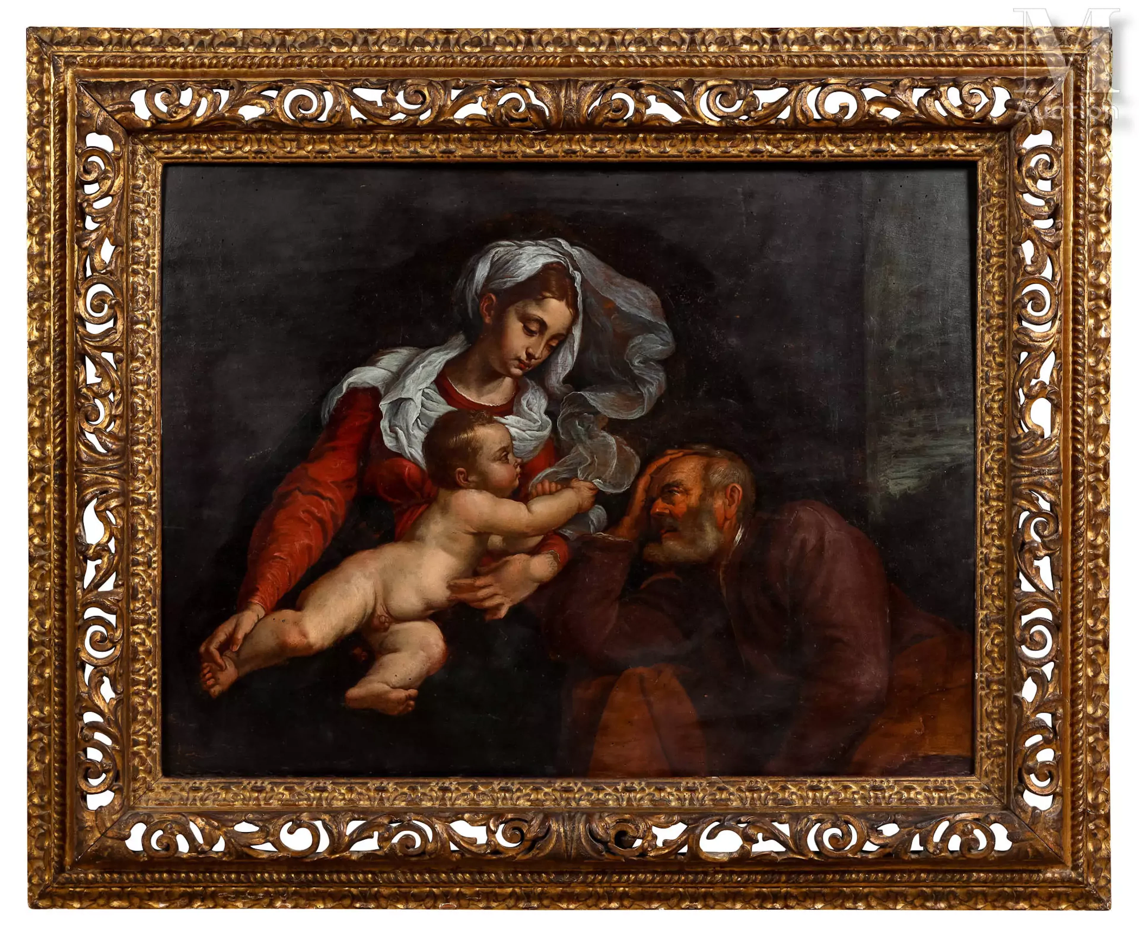 Attribué à Jacopo BASSANO (1549 - 1592) La Sainte Famille