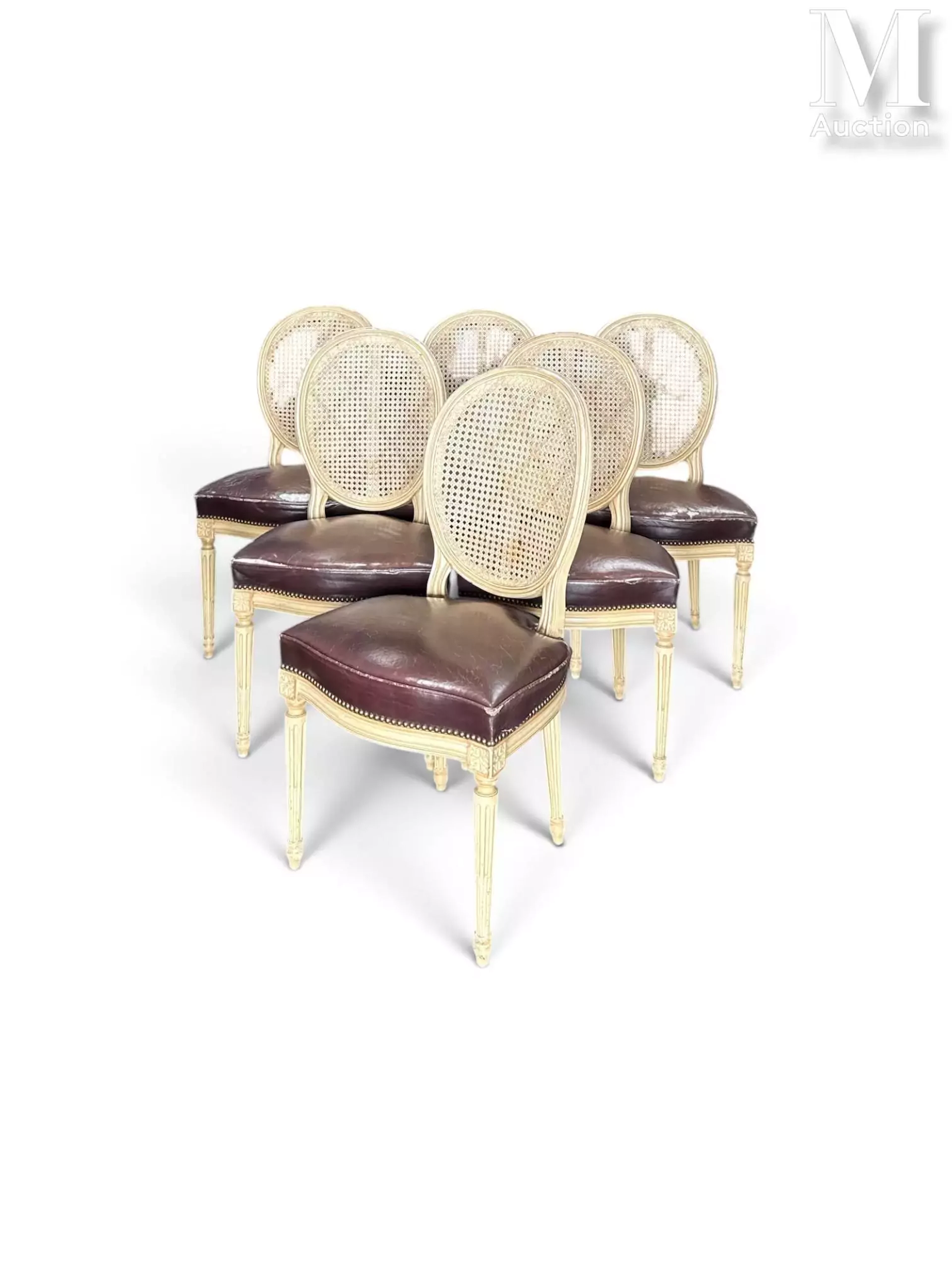 SUITE DE SIX CHAISES CANNÉES