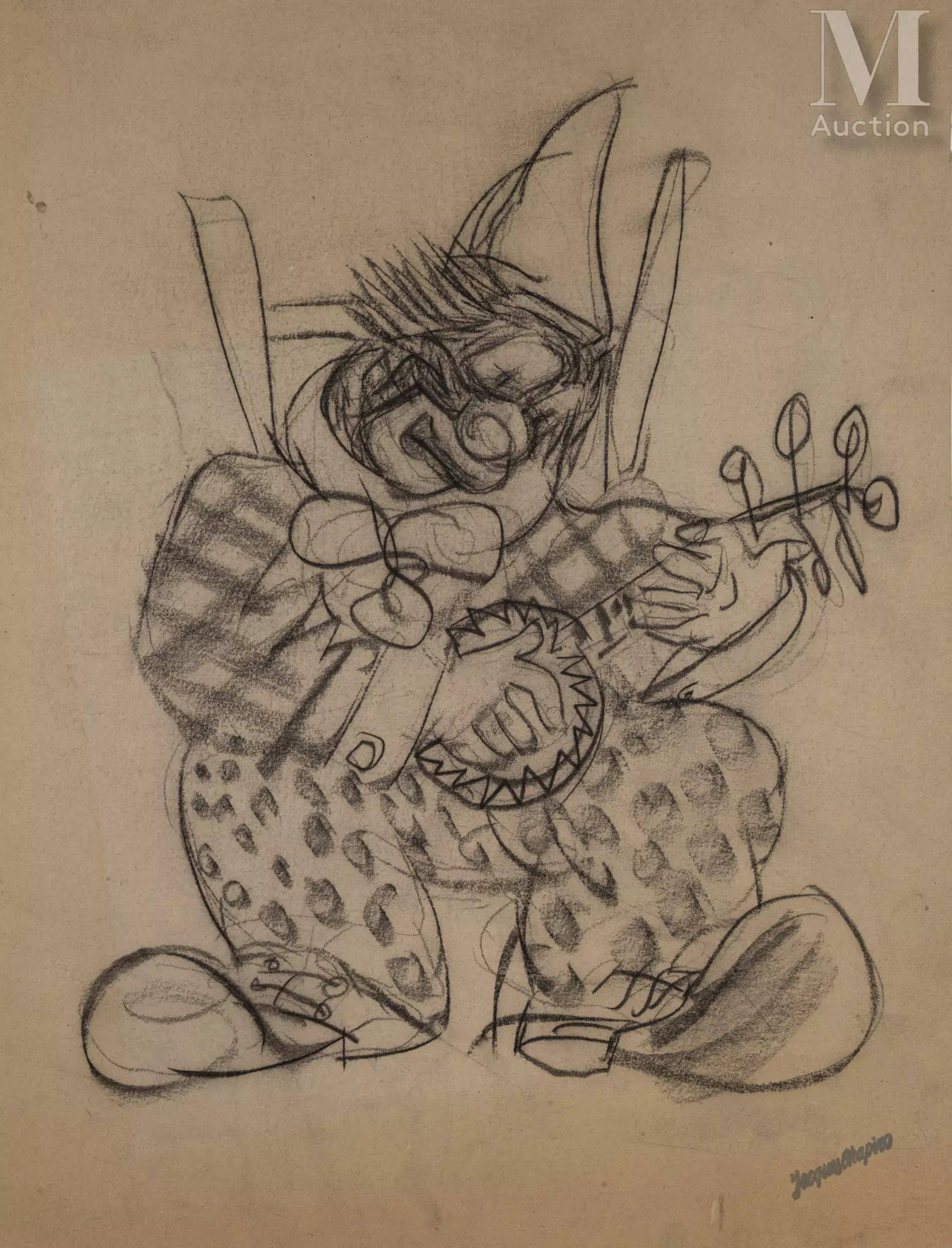 Jacques CHAPIRO (Dunebourg 1887 - Paris 1972) Clown au banjo