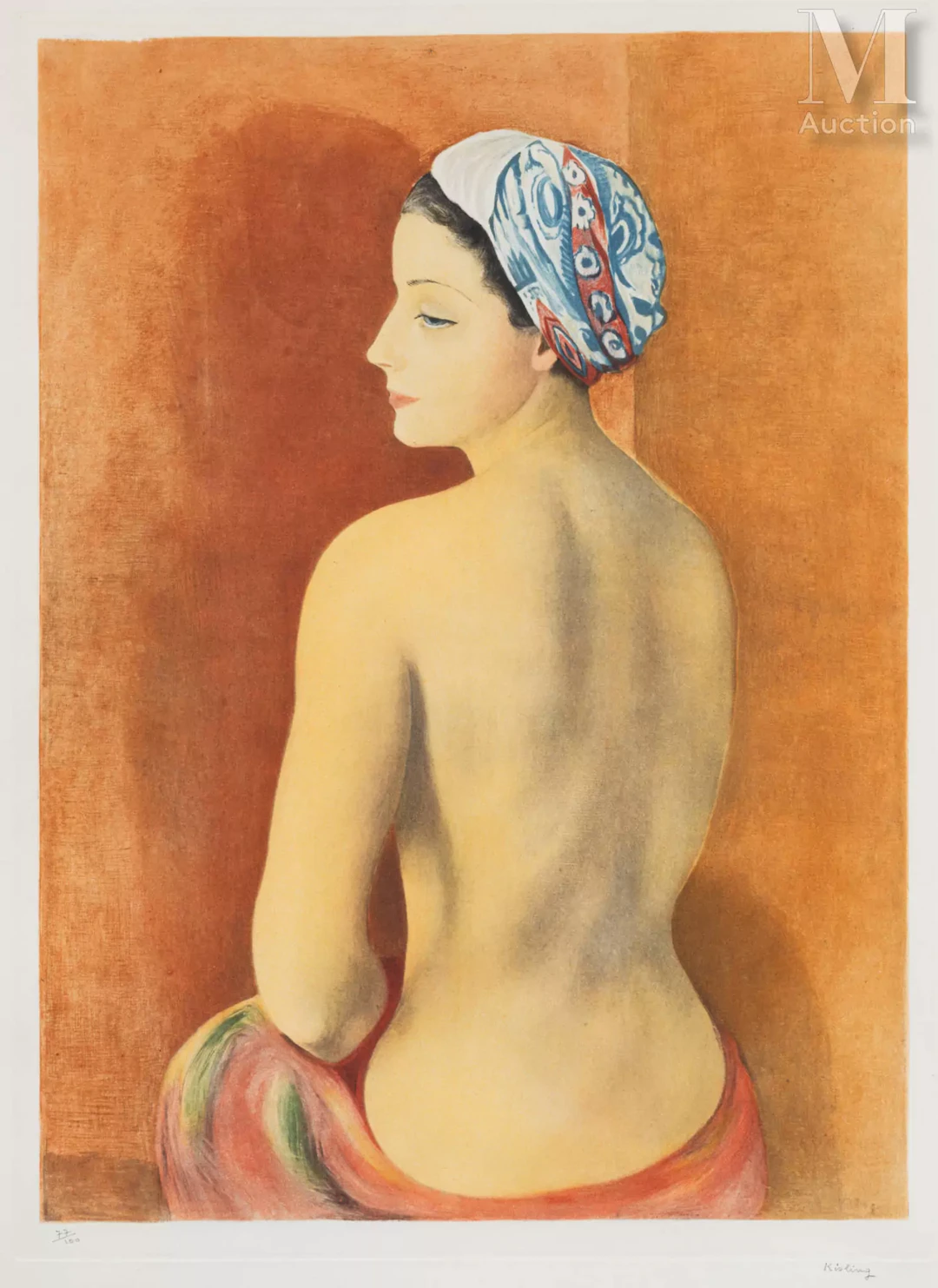 Moïse KISLING (Cracovie 1891 - Sanary sur Mer 1953) Nu au turban