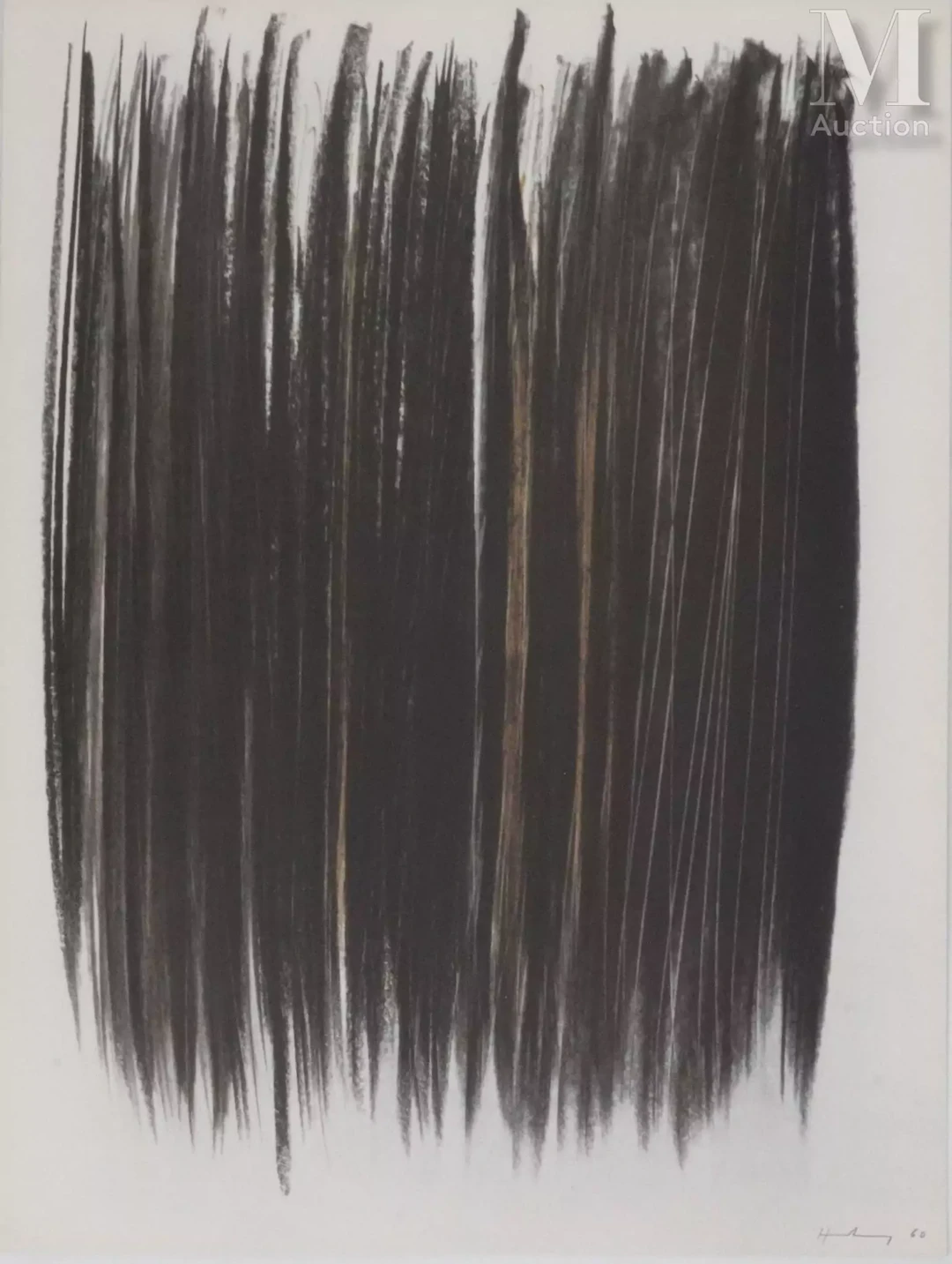 HARTUNG Hans Composition en noire et marron, 1961