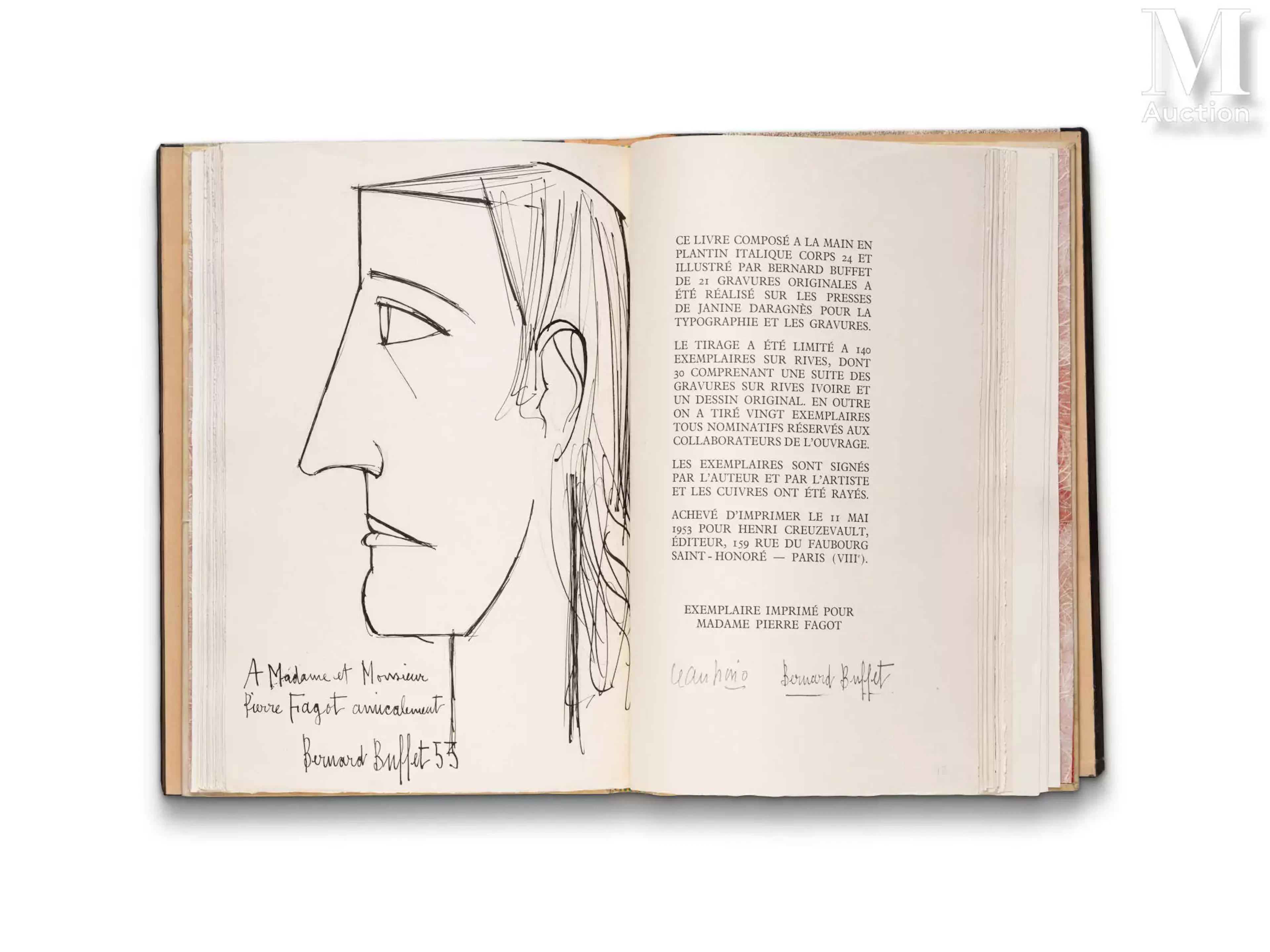 Bernard BUFFET (Paris 1928-Tourtour 1999) et Jean GIONO (Manosque
