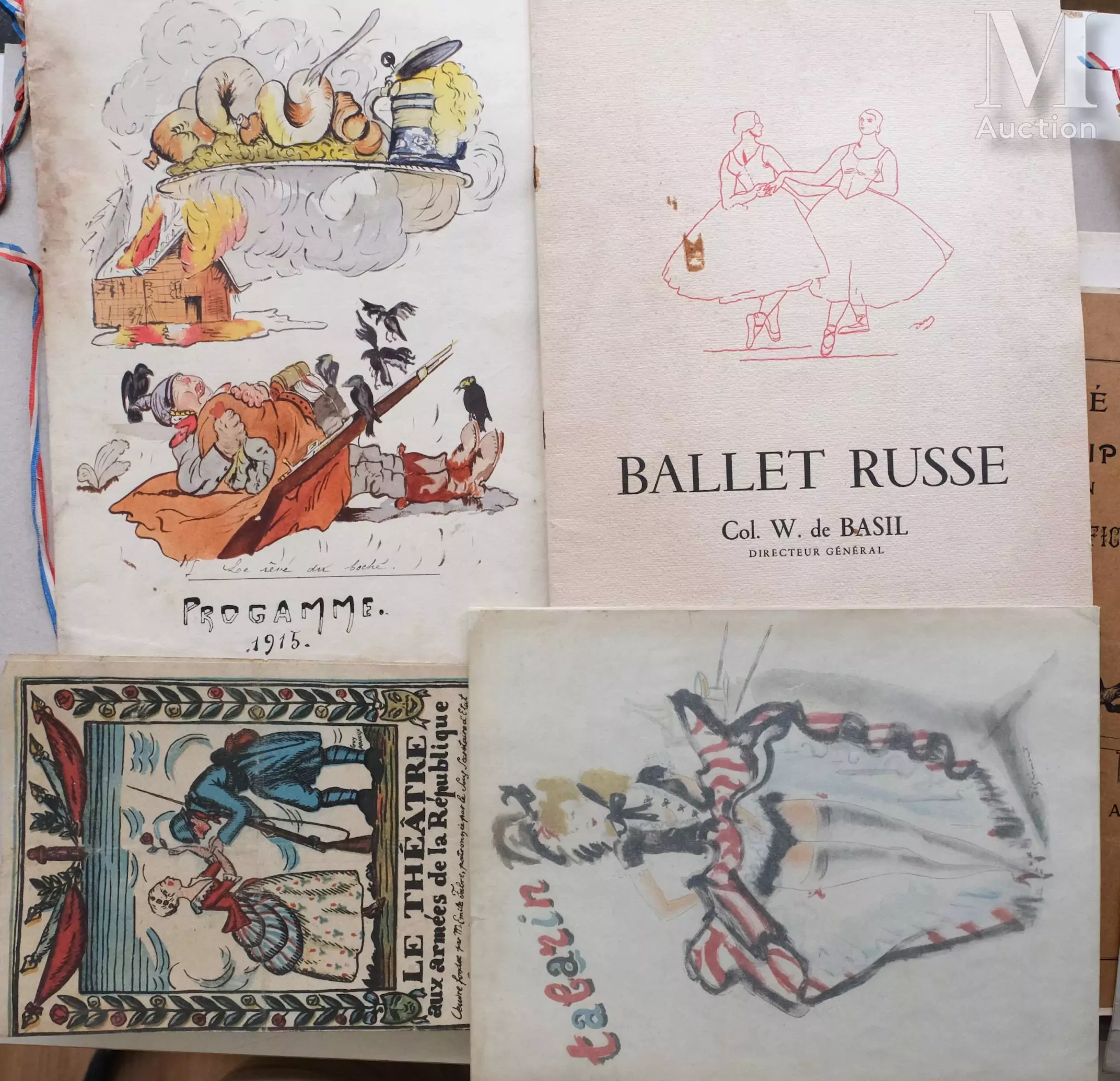 Suite de programmes de théâtre, manifestation ou catalogue