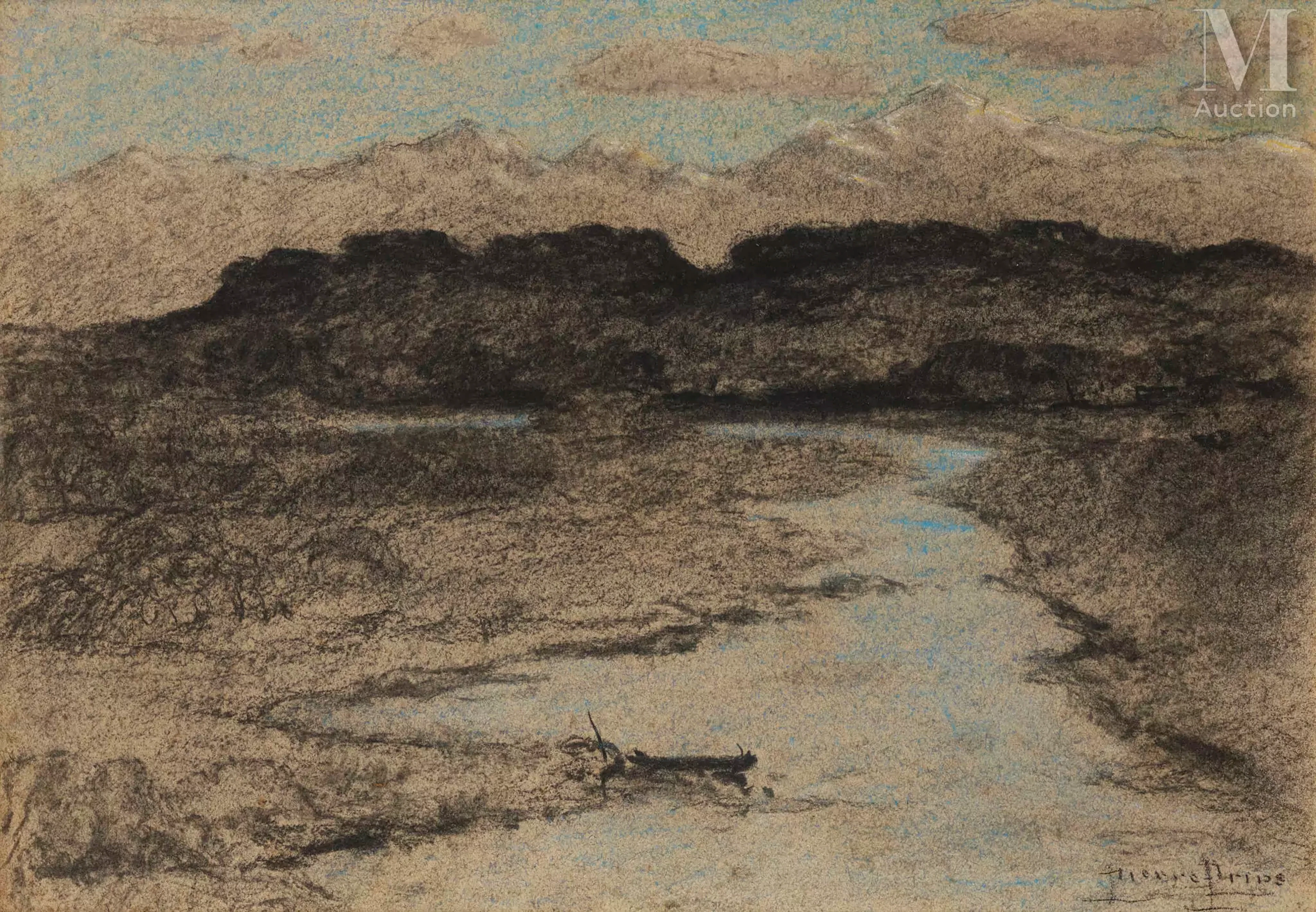 Pierre PRINS (Paris 1838 - 1913) Soir à Pau, 1902