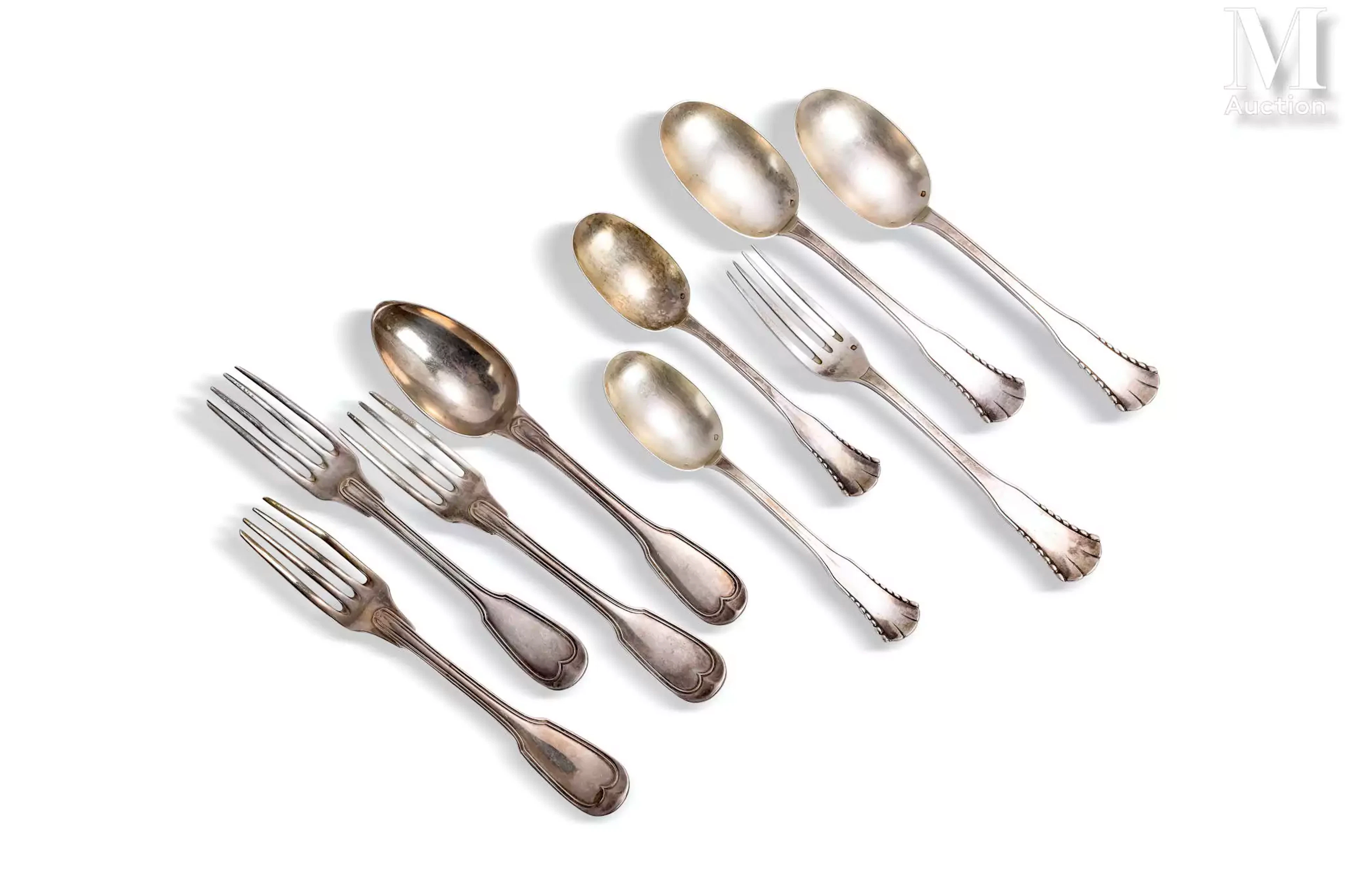 Ensemble de couverts en argent;