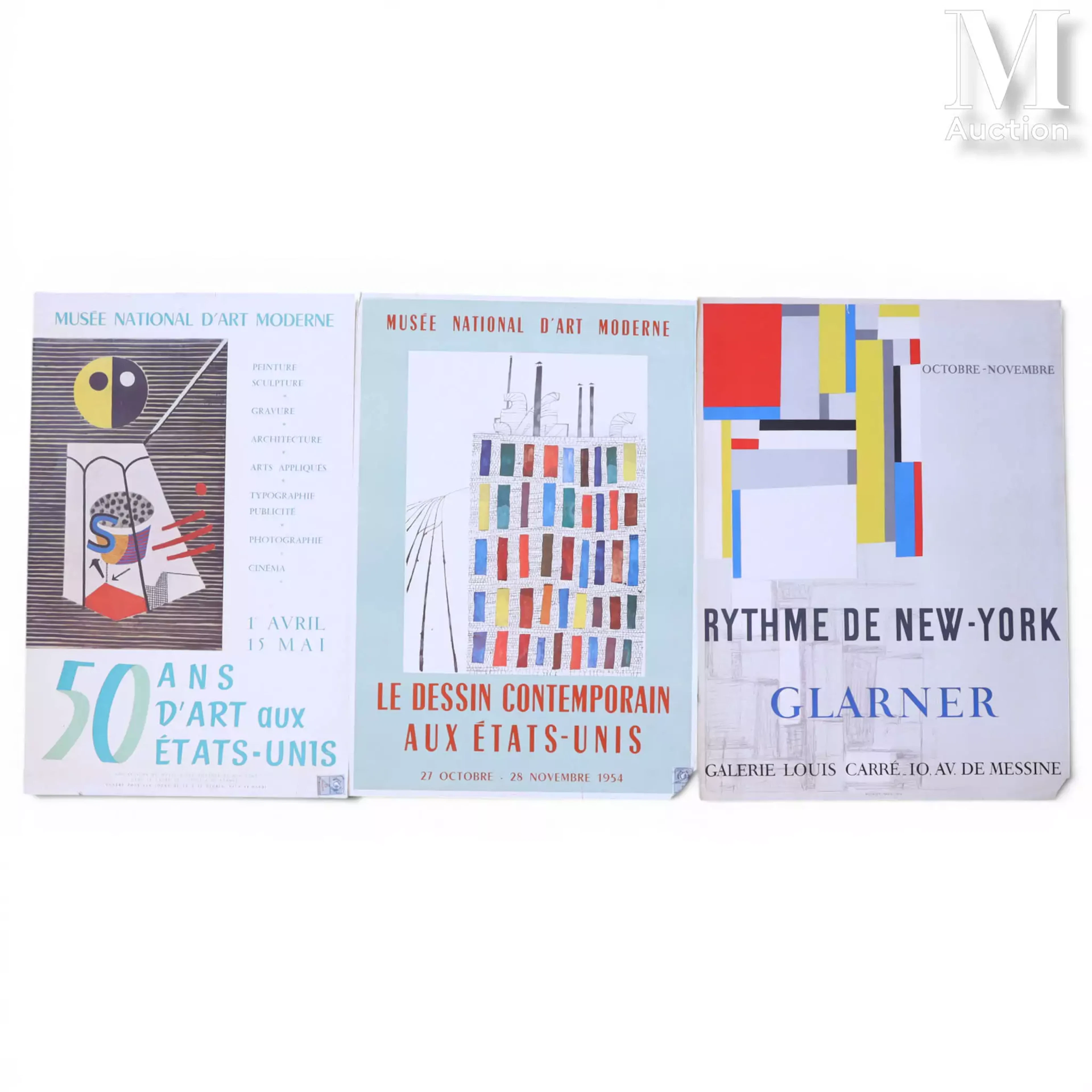 Suite de trois affiches Art Américain