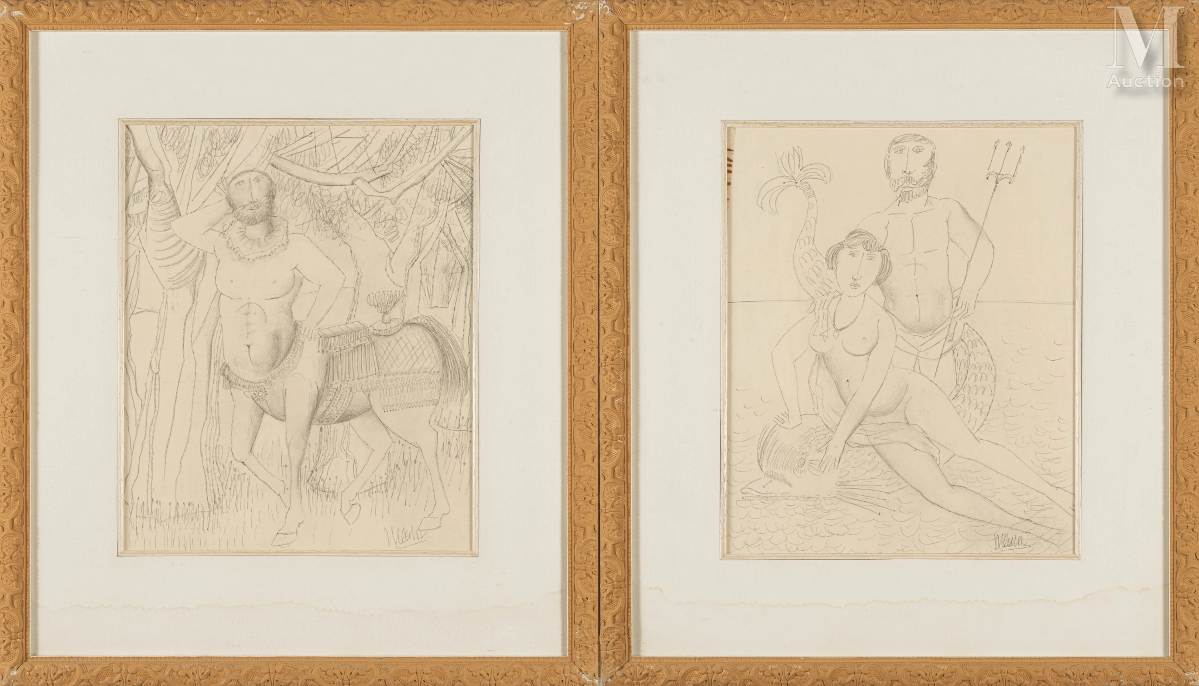 Blasco MENTOR (1919-2003) Le centaure / Neptune et Amphitrite