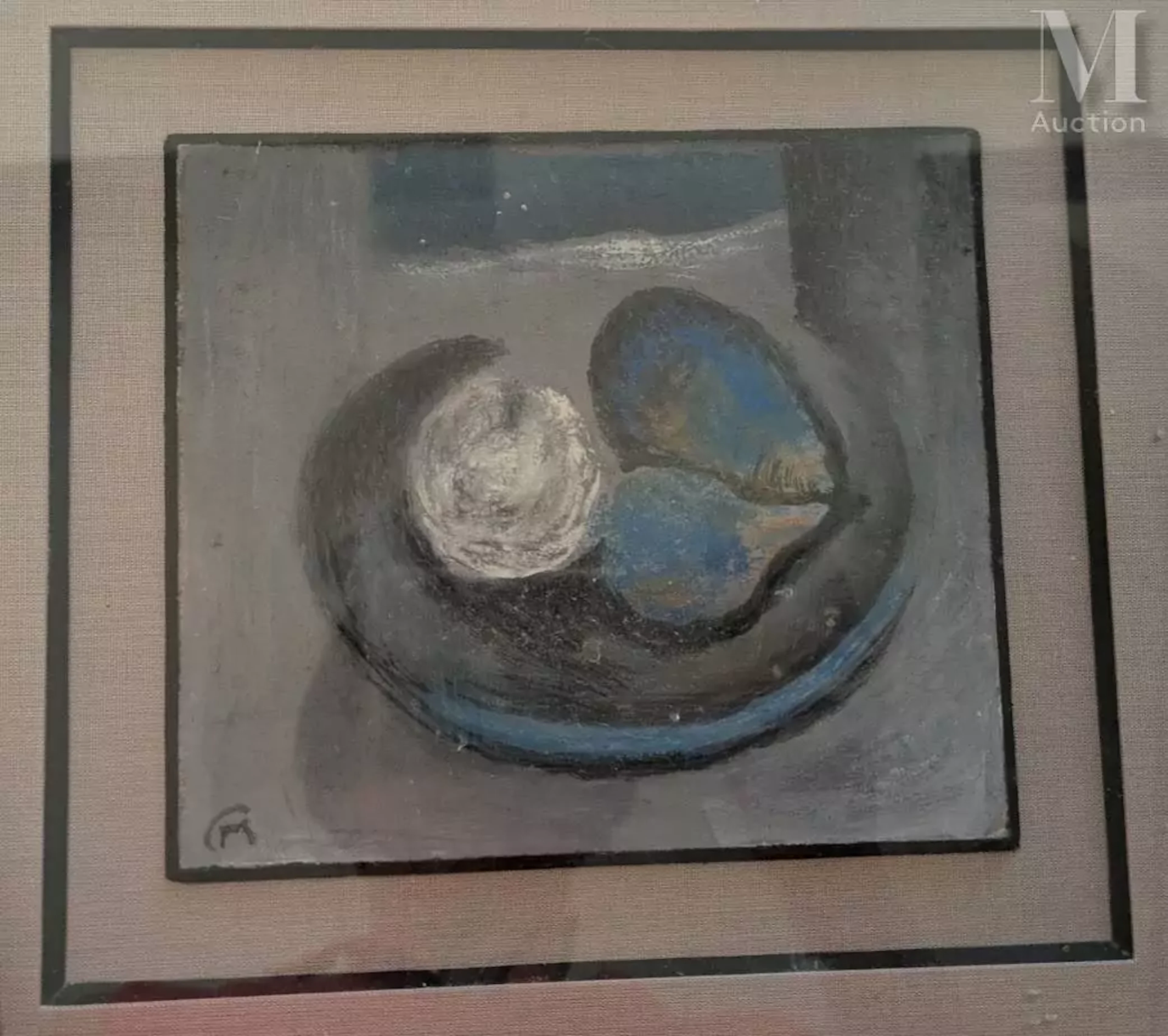 Charles MARCON (Terrenoire 1920-2019) Nature morte aux pommes et aux poires