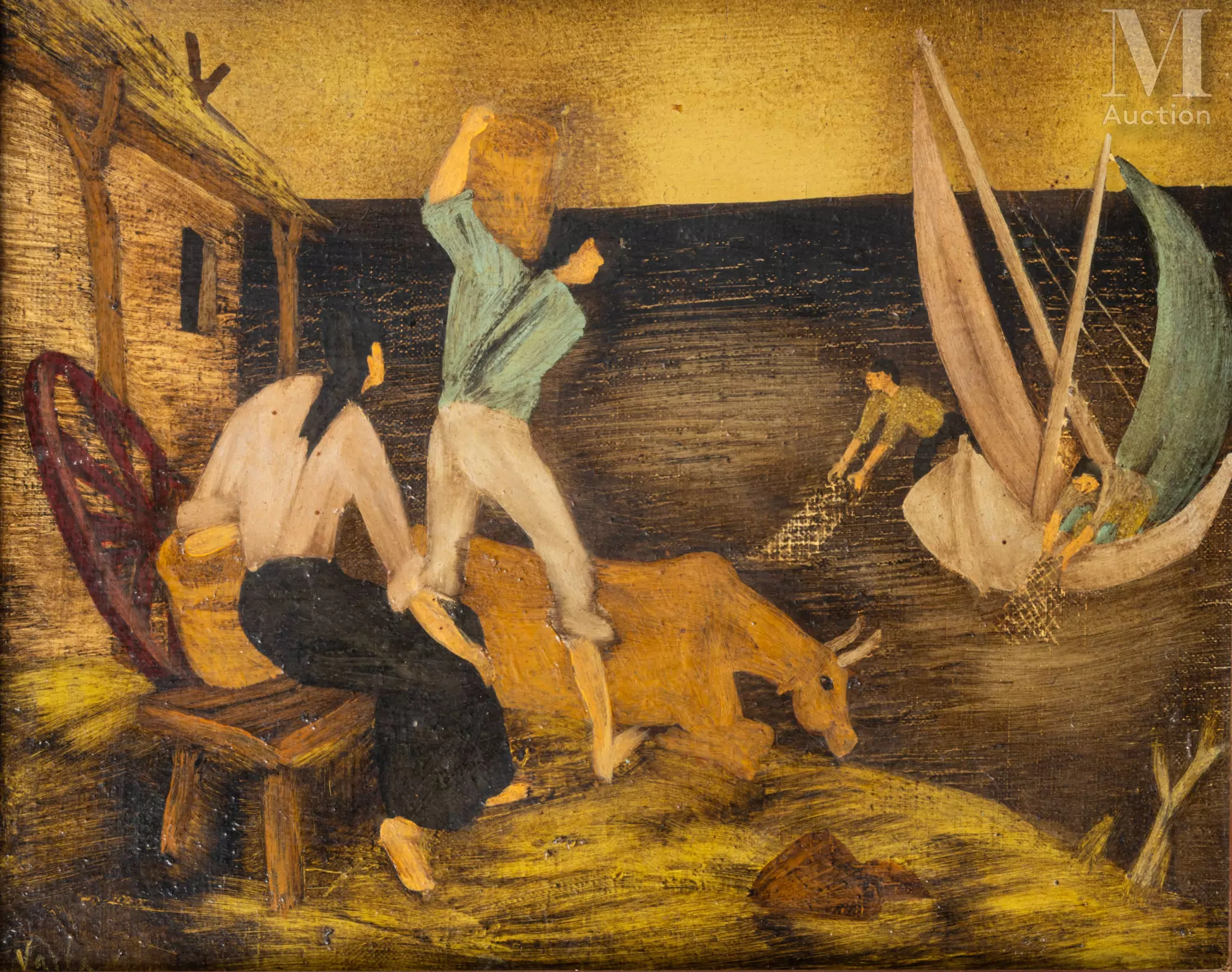 VARLAMICHIVILI Félix dit VARLA (Kutaisi 1903 - Paris 1986) La pêche