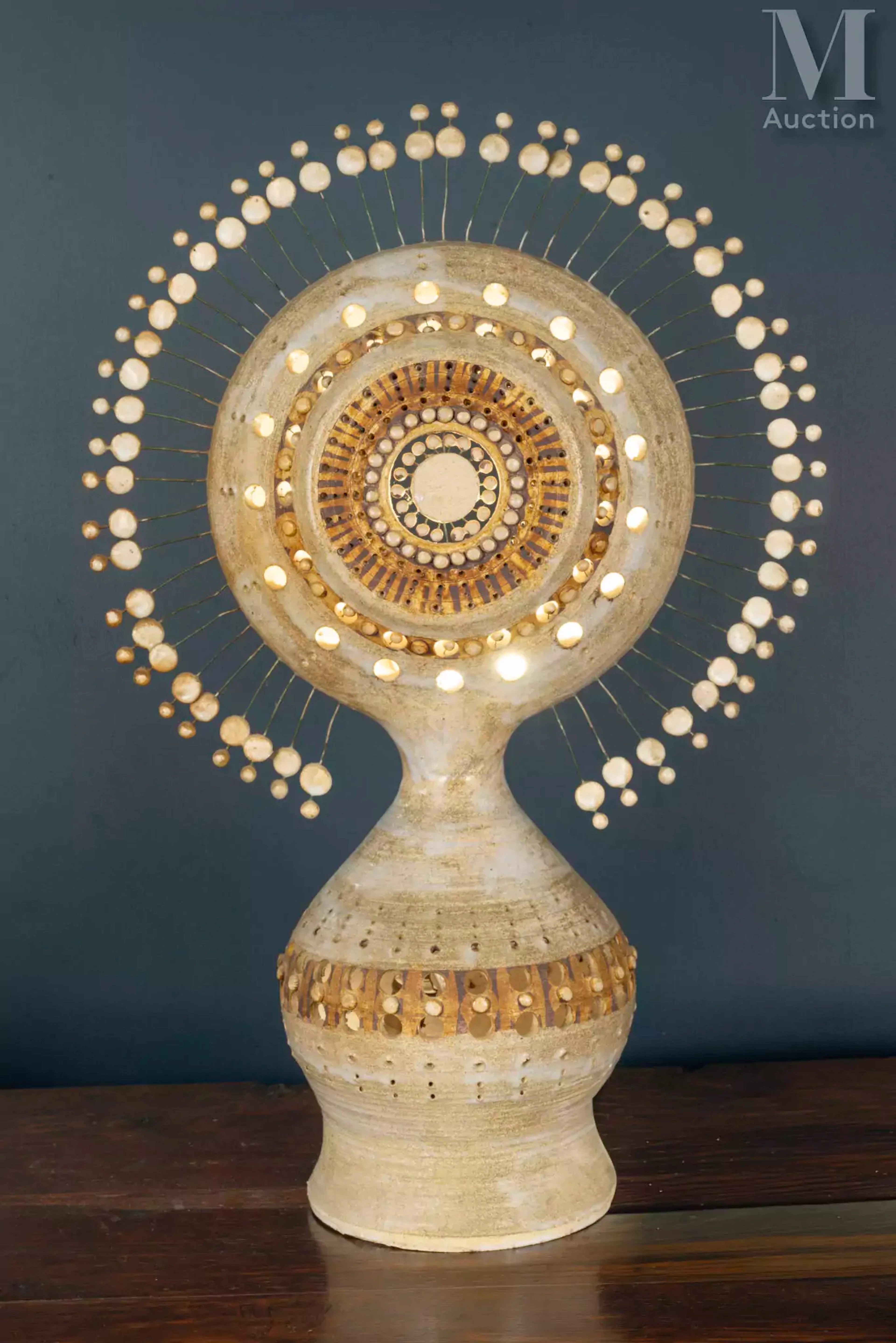 Georges PELLETIER (1938-2024) Grande lampe "Soleil"