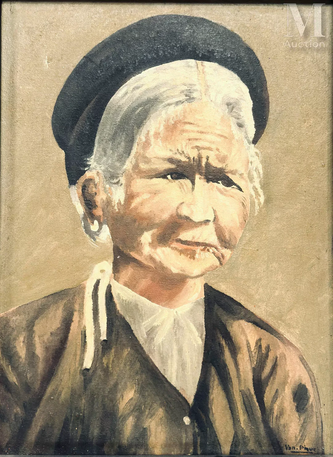 VIETNAM, XXe siècle "Portrait de femme agée"