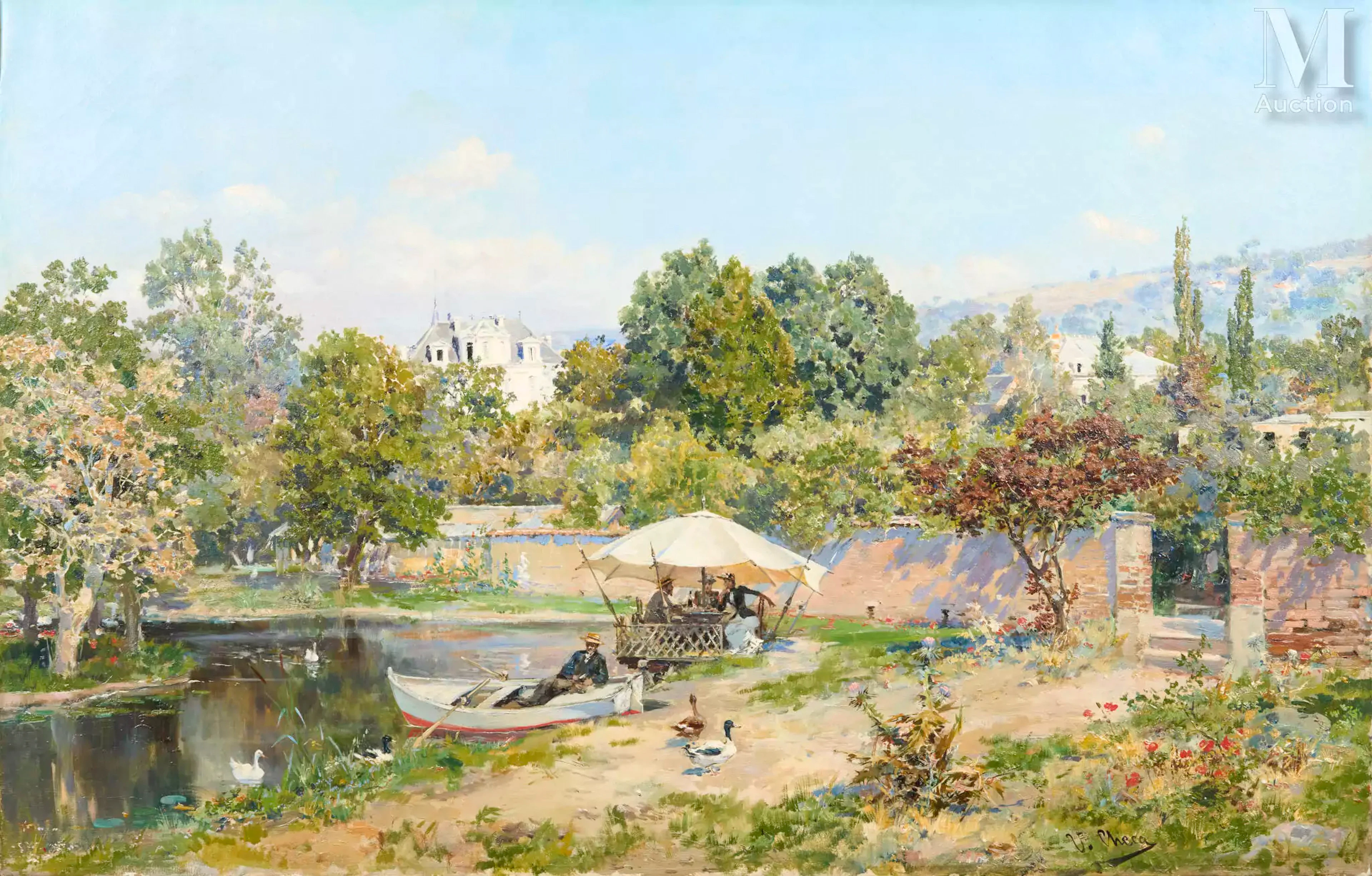 Ulpiano CHECA Y SANZ (1860-1916) Le Déjeuner champêtre