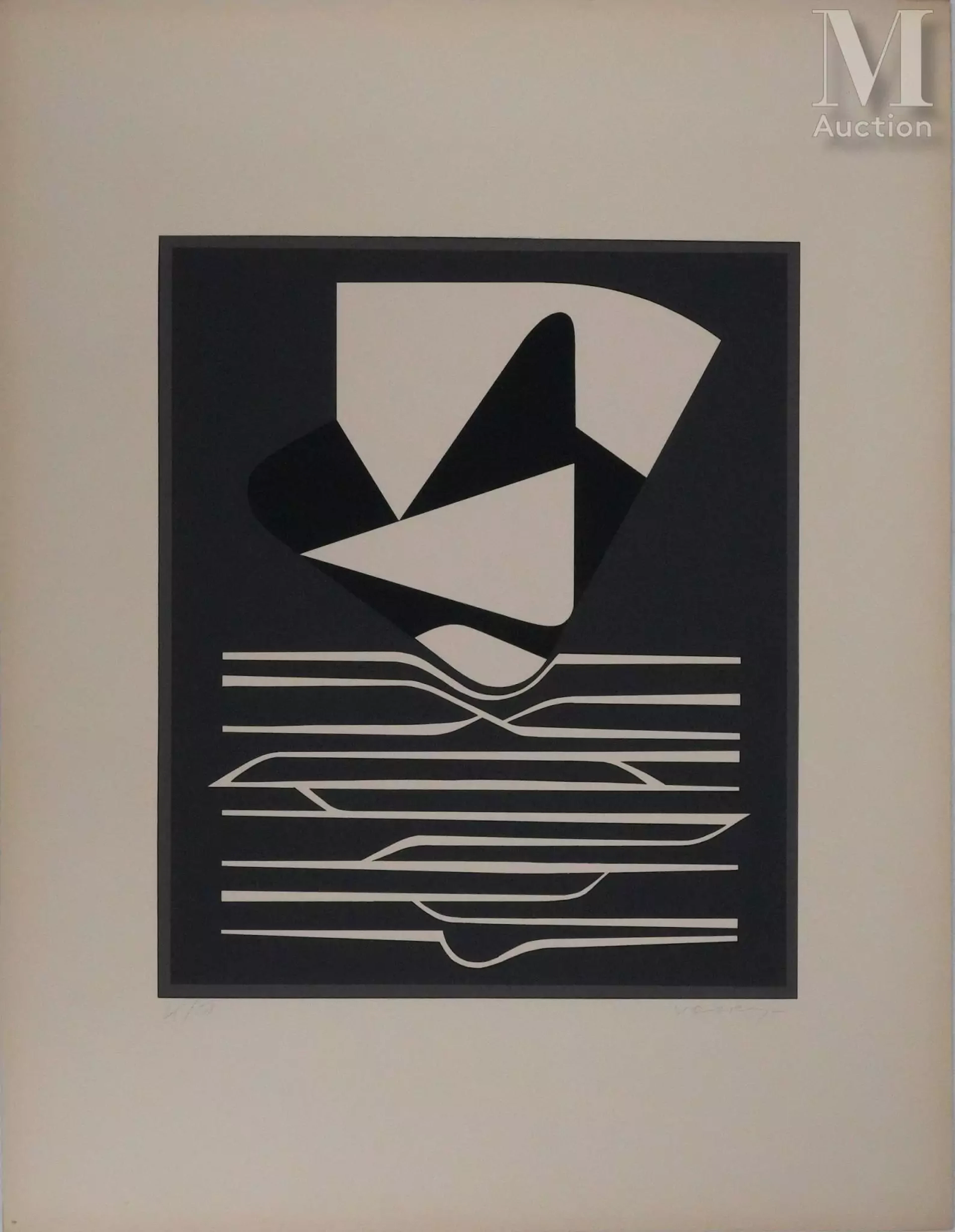 VASARELY Victor Dilution, Composition aux triangles, 1953