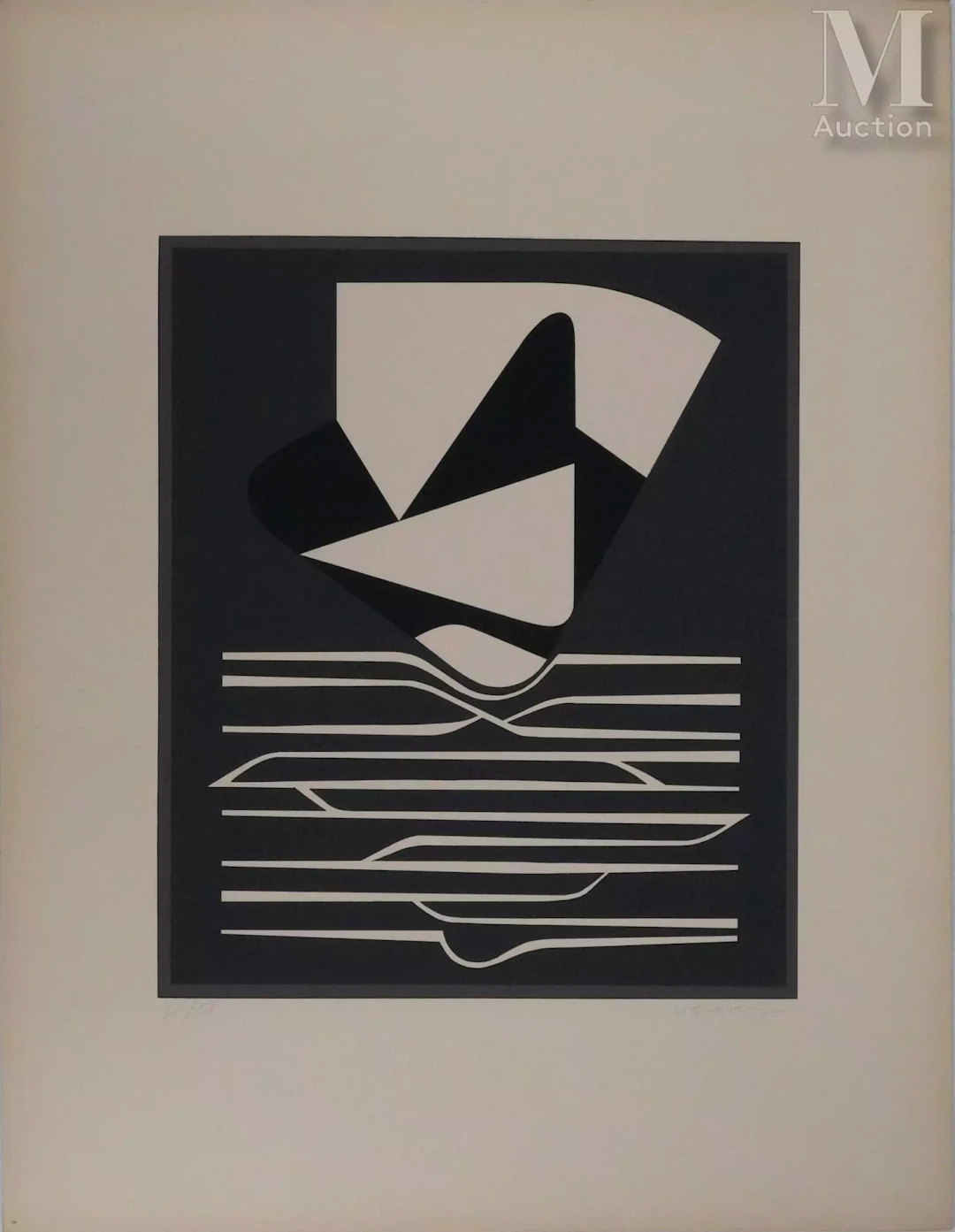 VASARELY Victor Dilution, Composition aux triangles, 1953